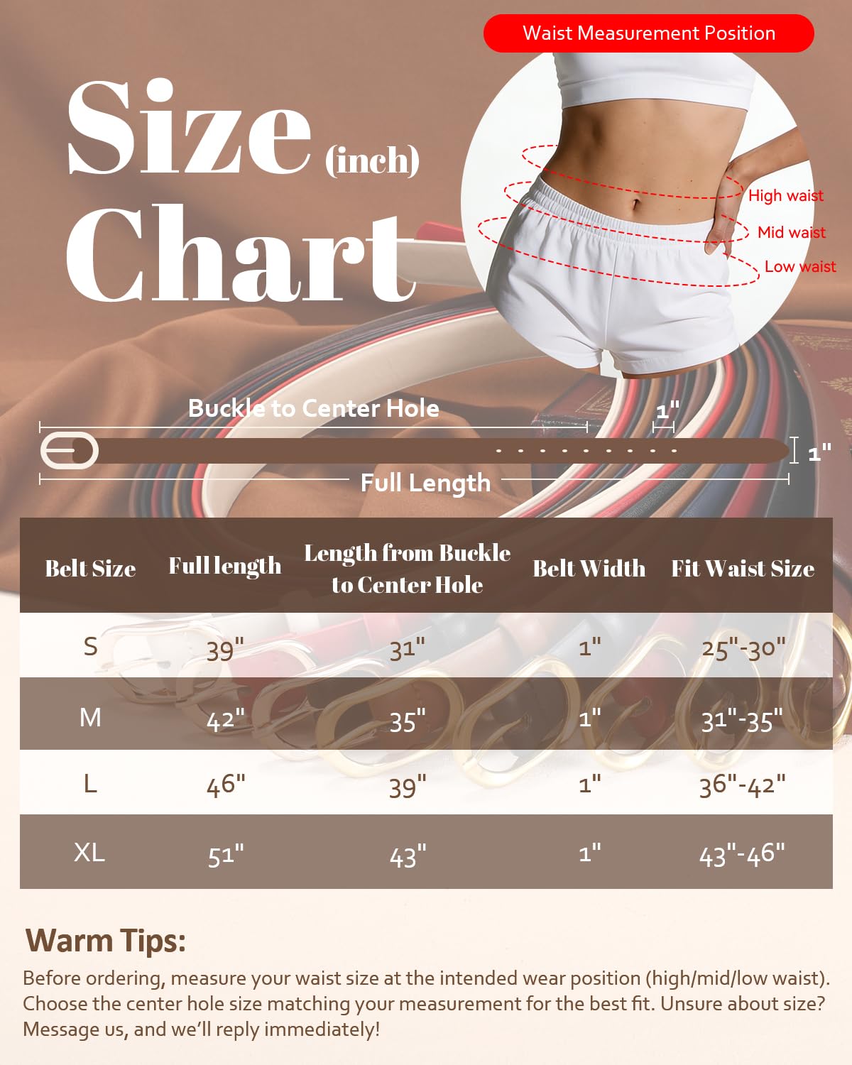 Adjustable Waist Belt for Women Daily Fashion