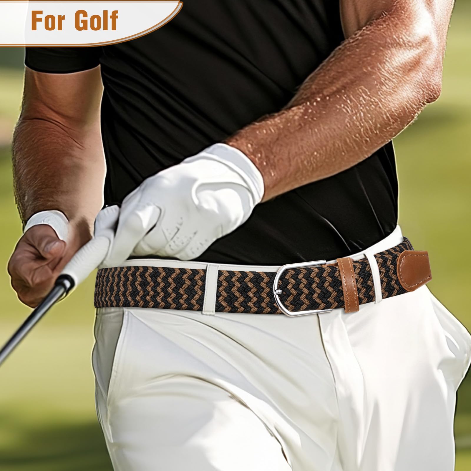 Braided Stretch Belt for Men Women