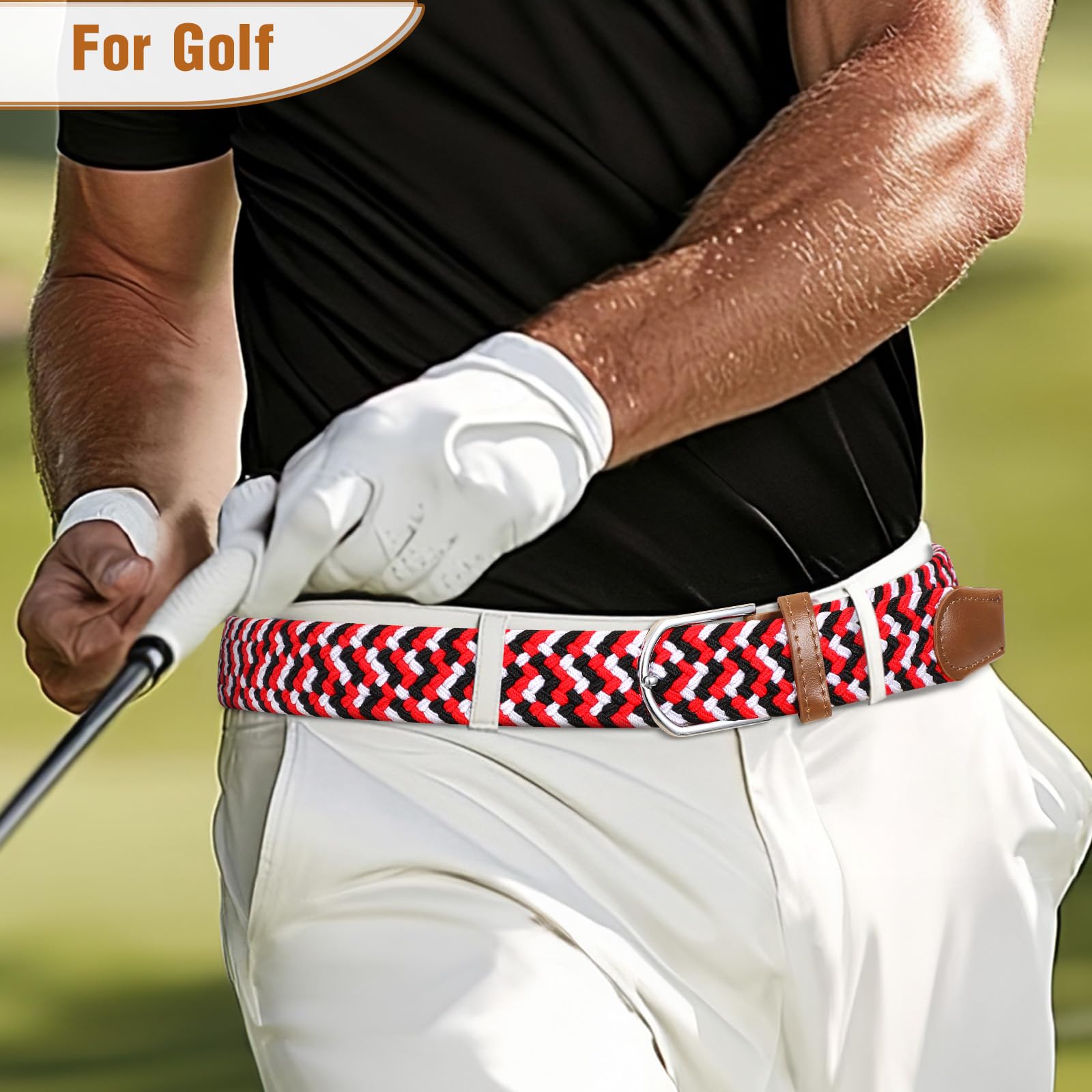 Braided Stretch Belt for Men Women
