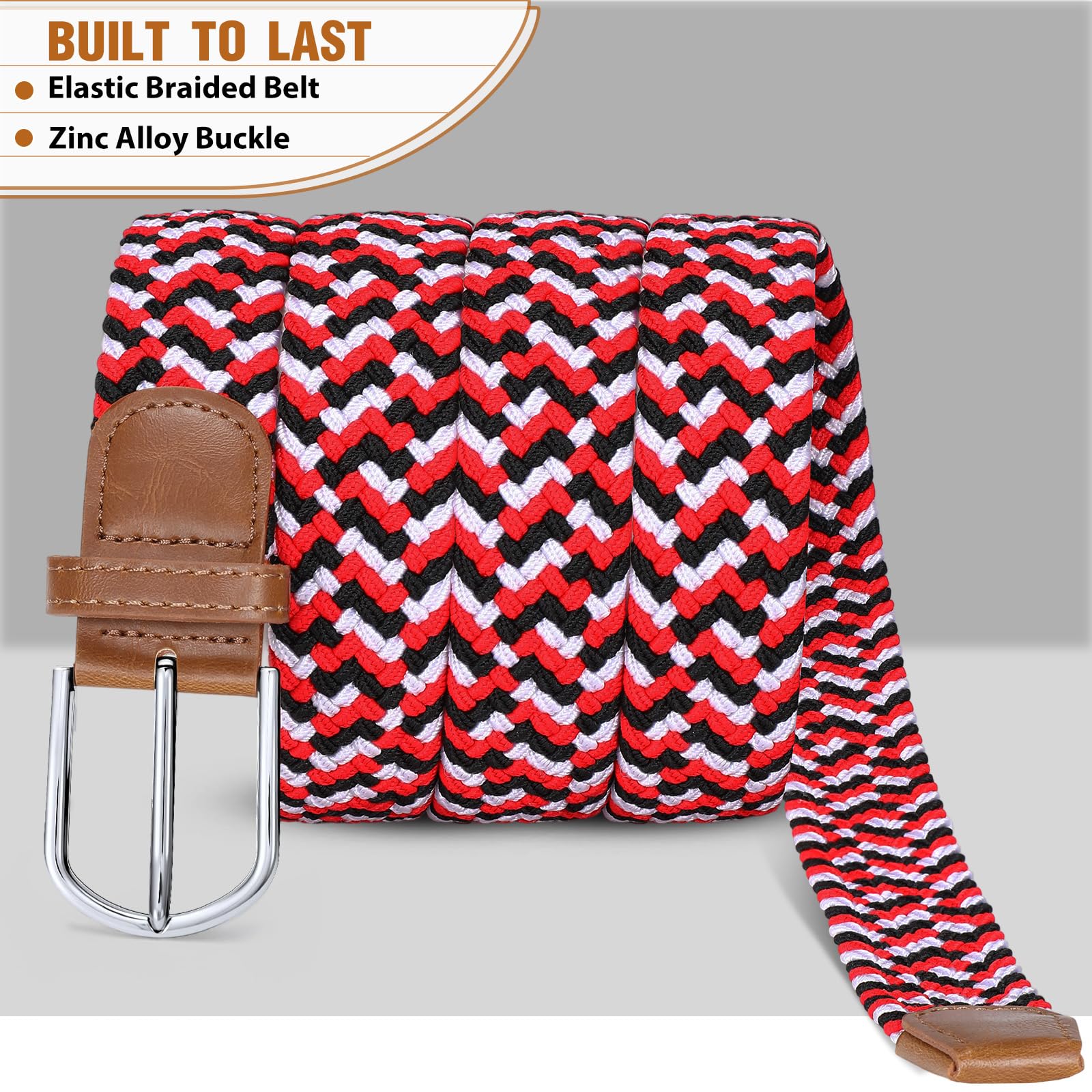 Braided Stretch Belt for Men Women
