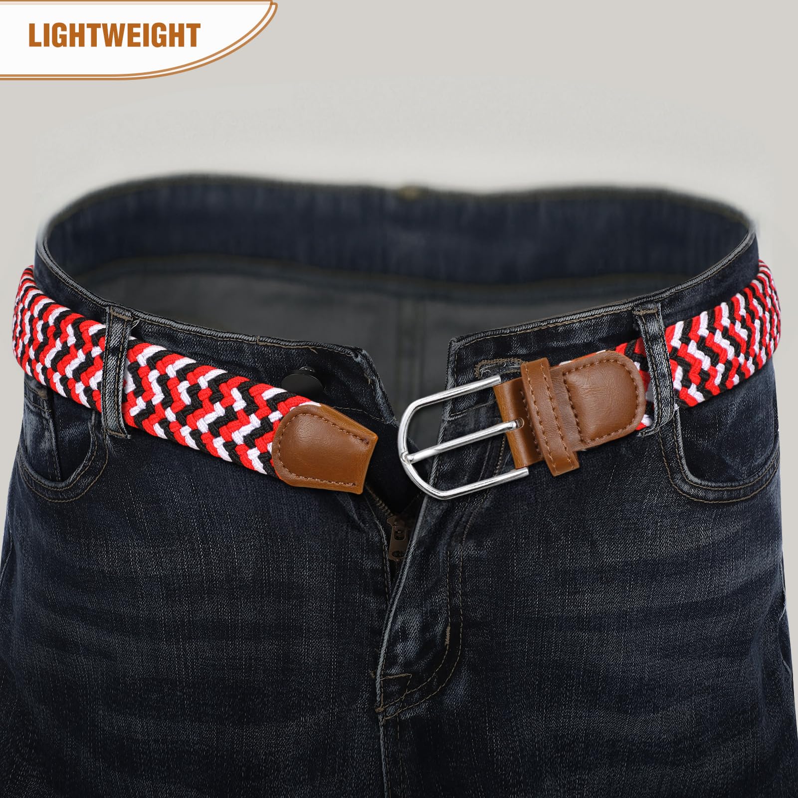 Braided Stretch Belt for Men Women