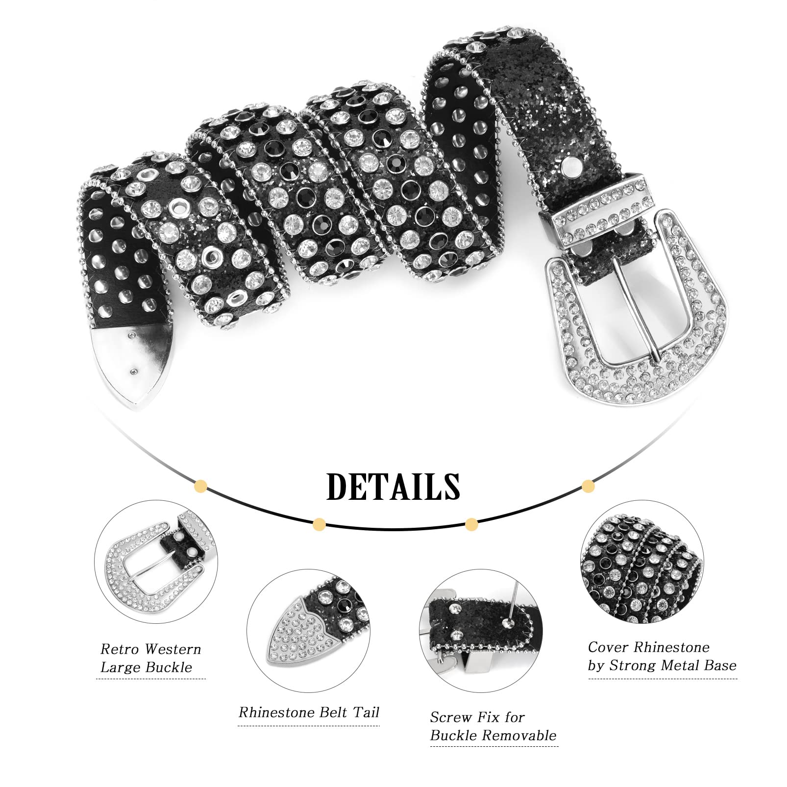 Studded Rhinestone Belts