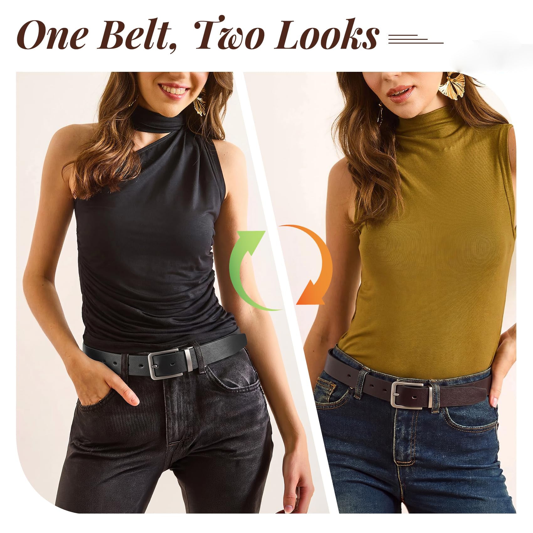 Rotated Reversible Belt For Tailored Pants