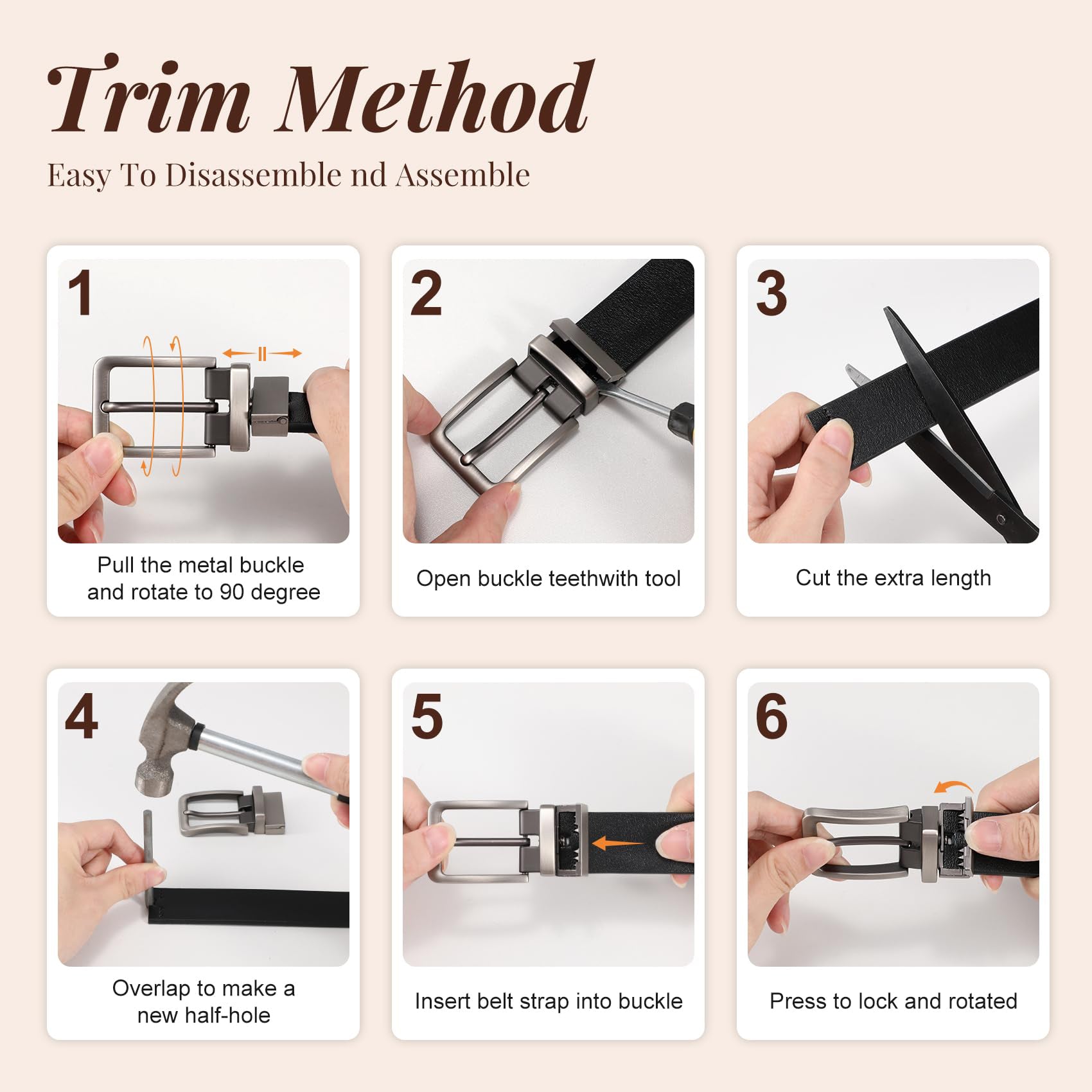 Rotated Reversible Belt For Tailored Pants