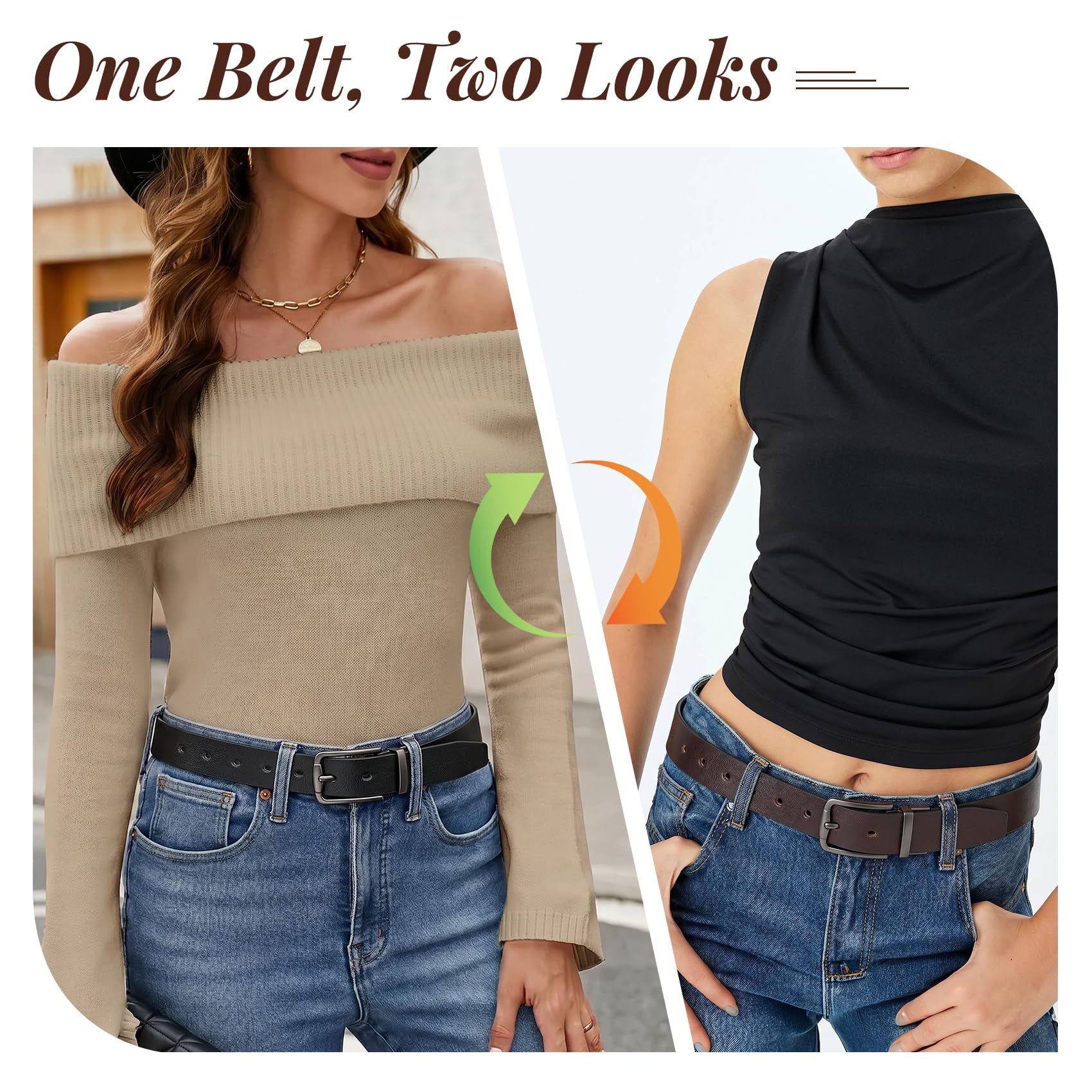 Rotated Reversible Belt For Tailored Pants