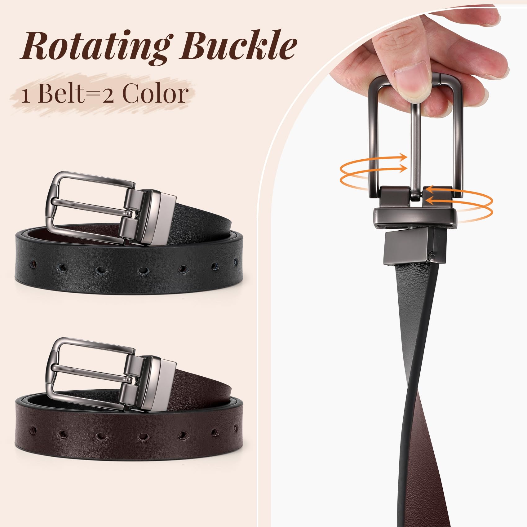Rotated Reversible Belt For Tailored Pants
