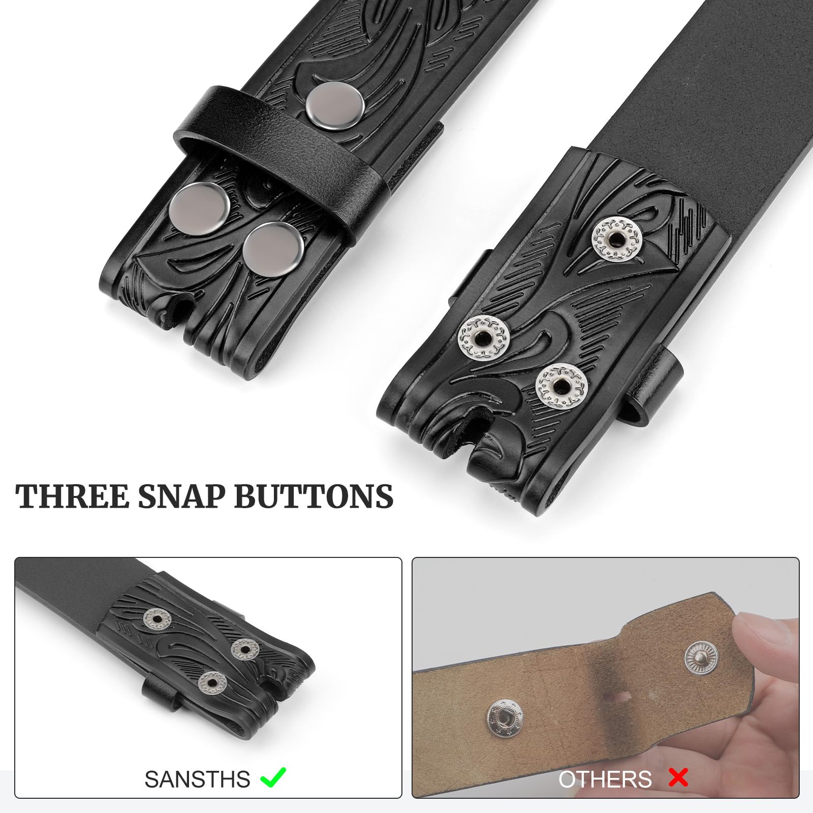 Western Belt Strap Without Buckle - JASGOOD OFFICIAL