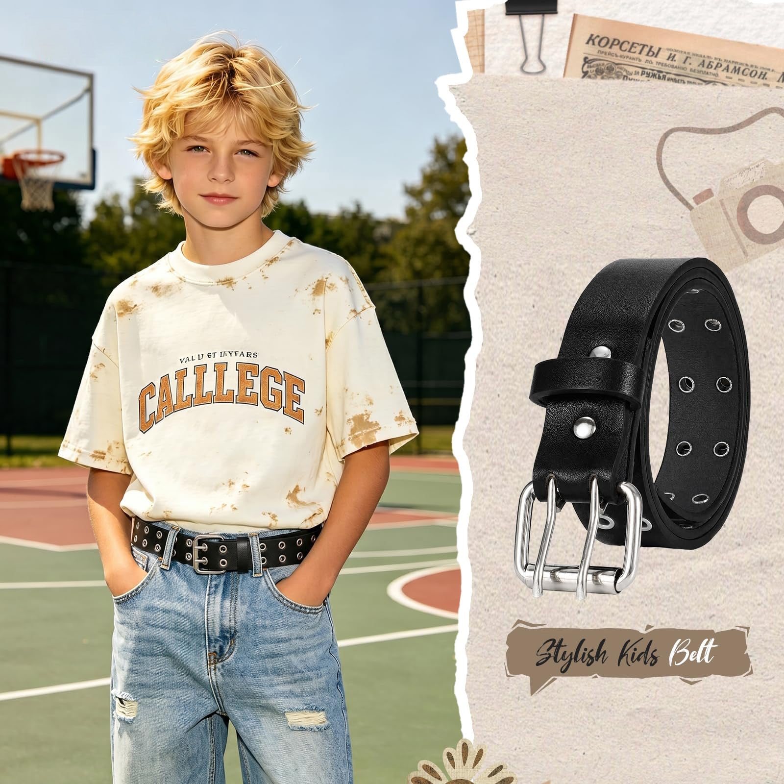 Boys Girls Fashion Leather Waist Belt