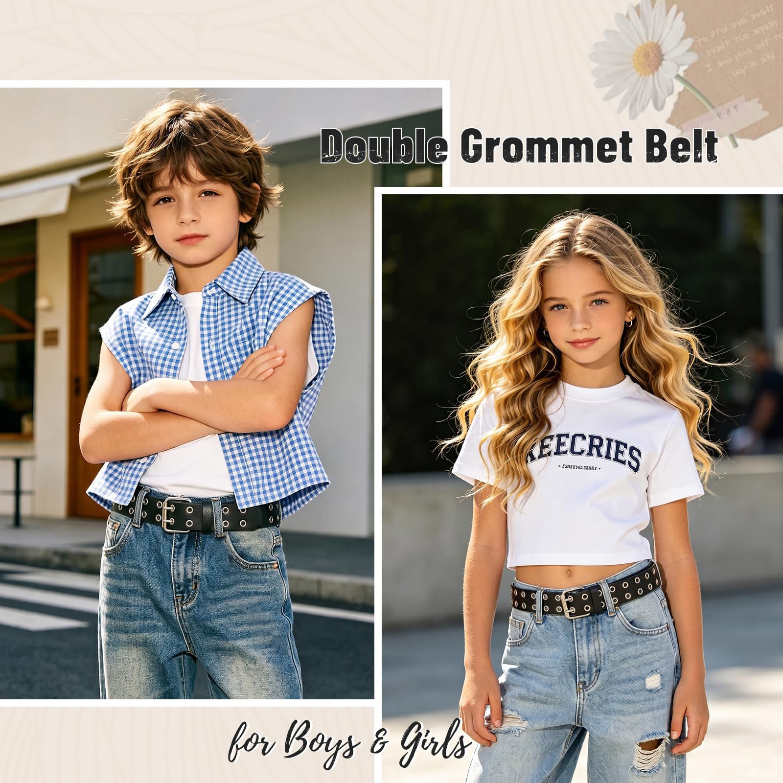 Boys Girls Fashion Leather Waist Belt
