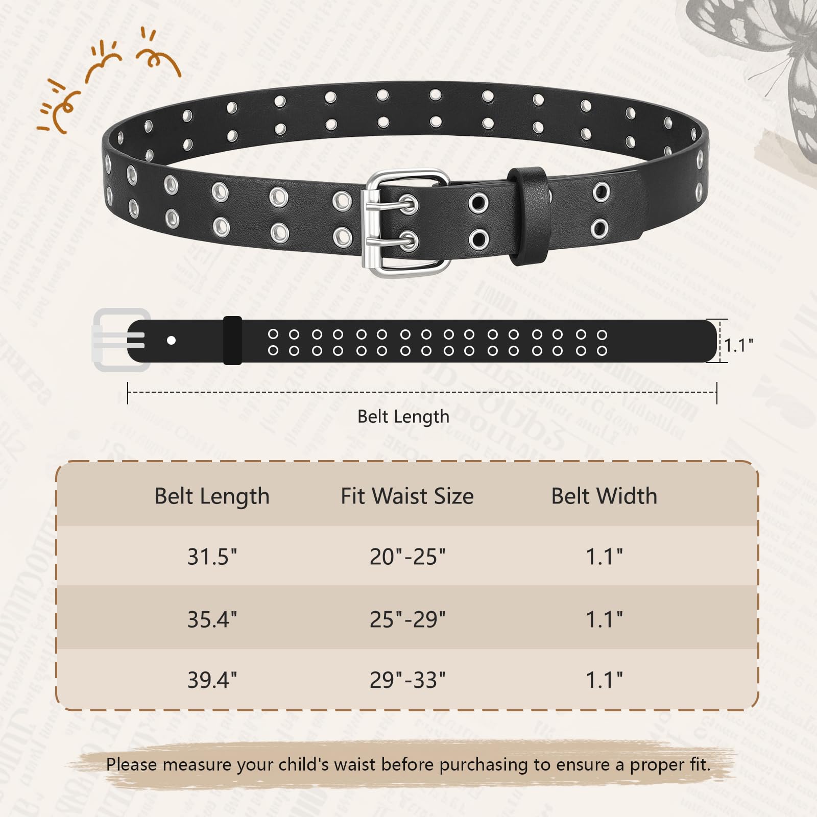 Boys Girls Fashion Leather Waist Belt
