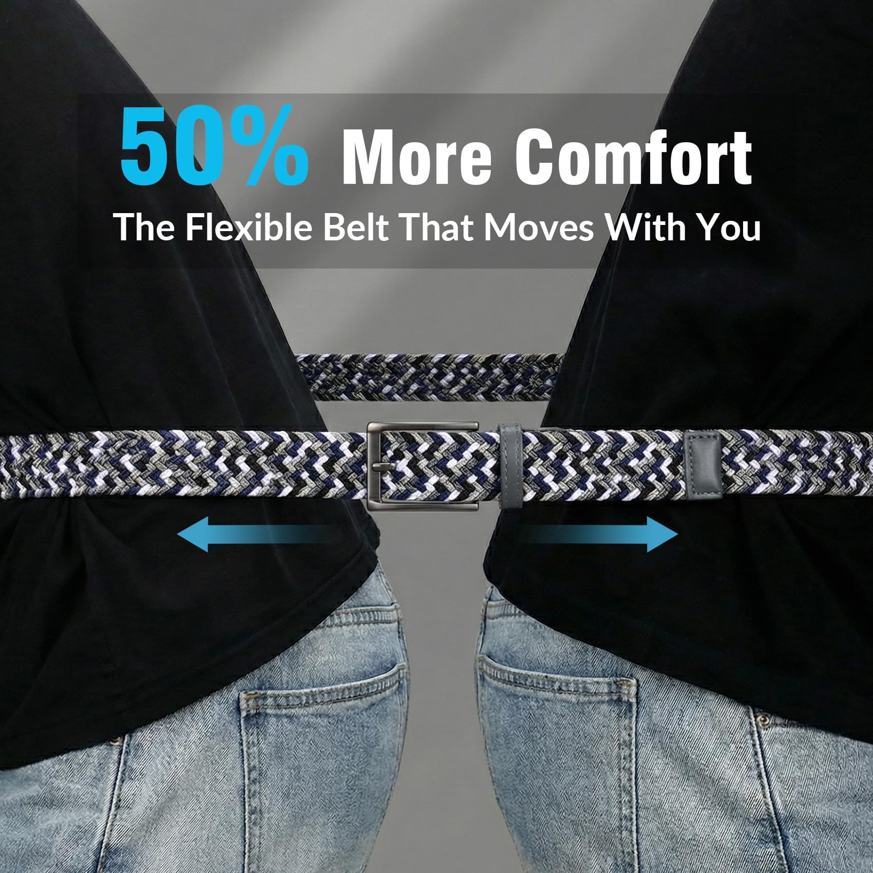 Braided Stretch Golf Belt for Men Women