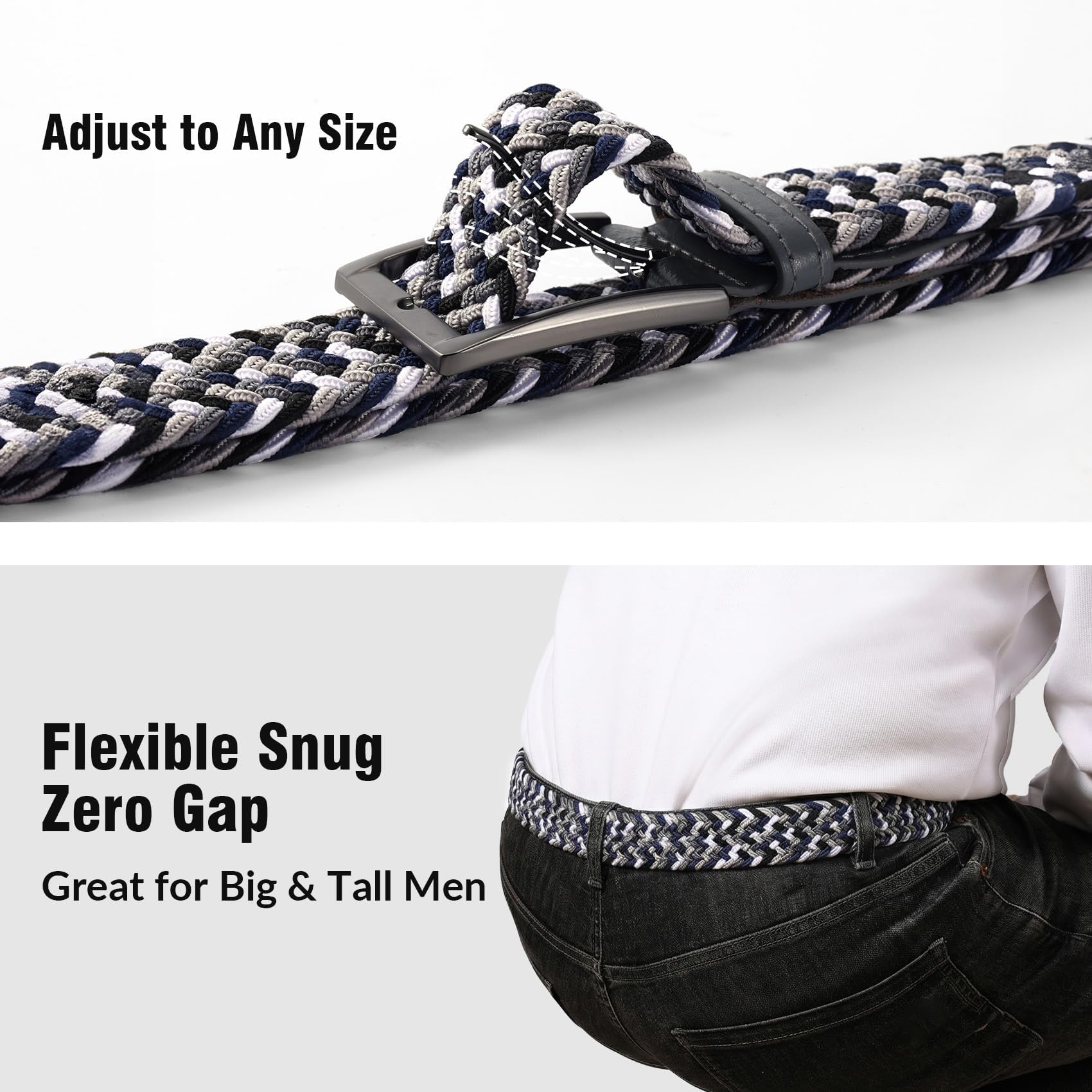 Braided Stretch Golf Belt for Men Women