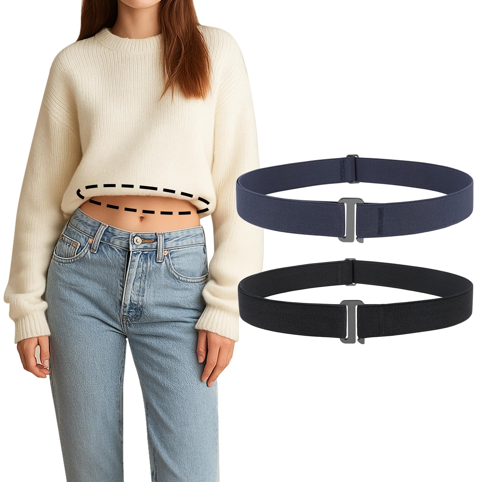 2PACK Crop Top Tuck Waist Band for T-Shirts