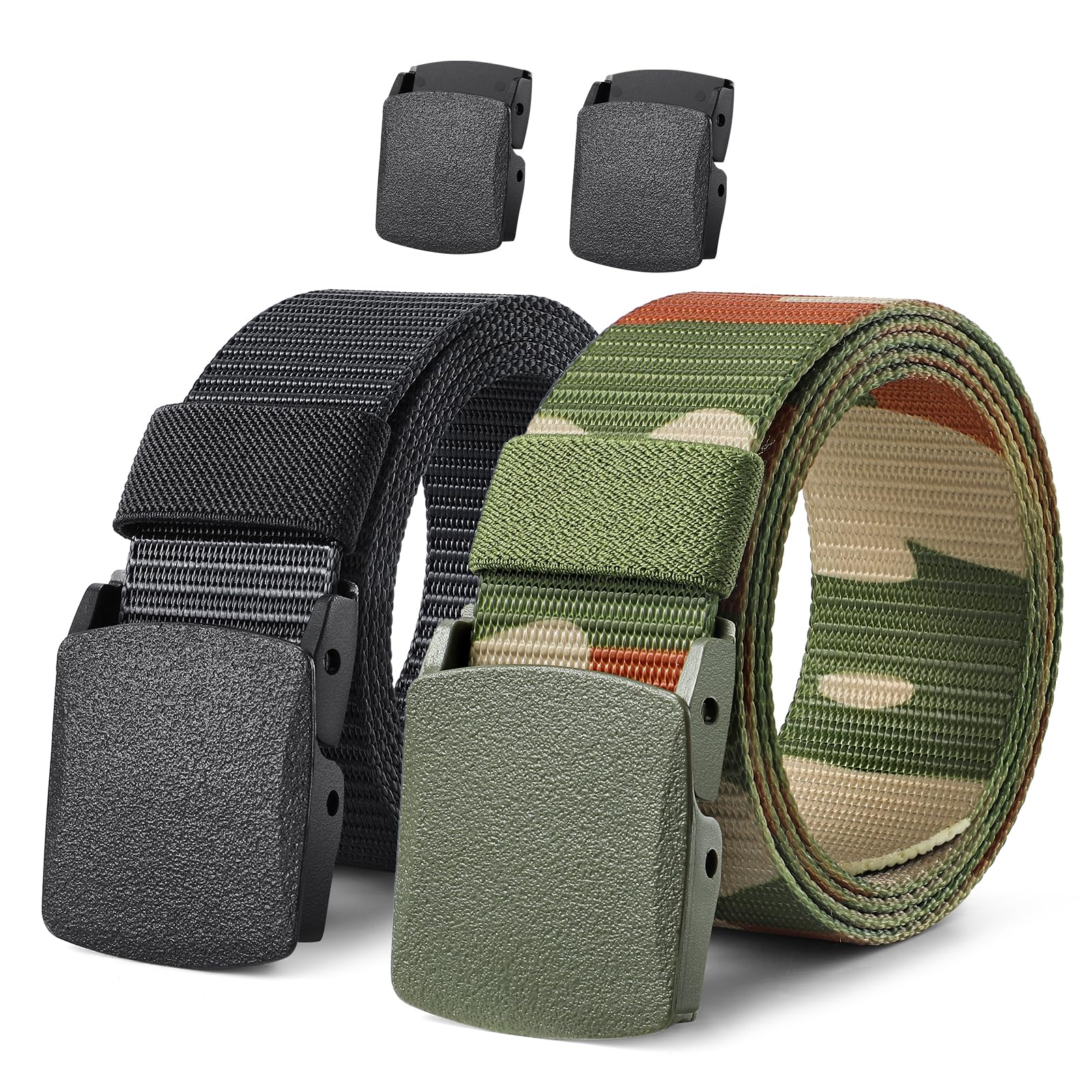 2-Pack Tactical Camo Nylon Web Belt for Outdoor