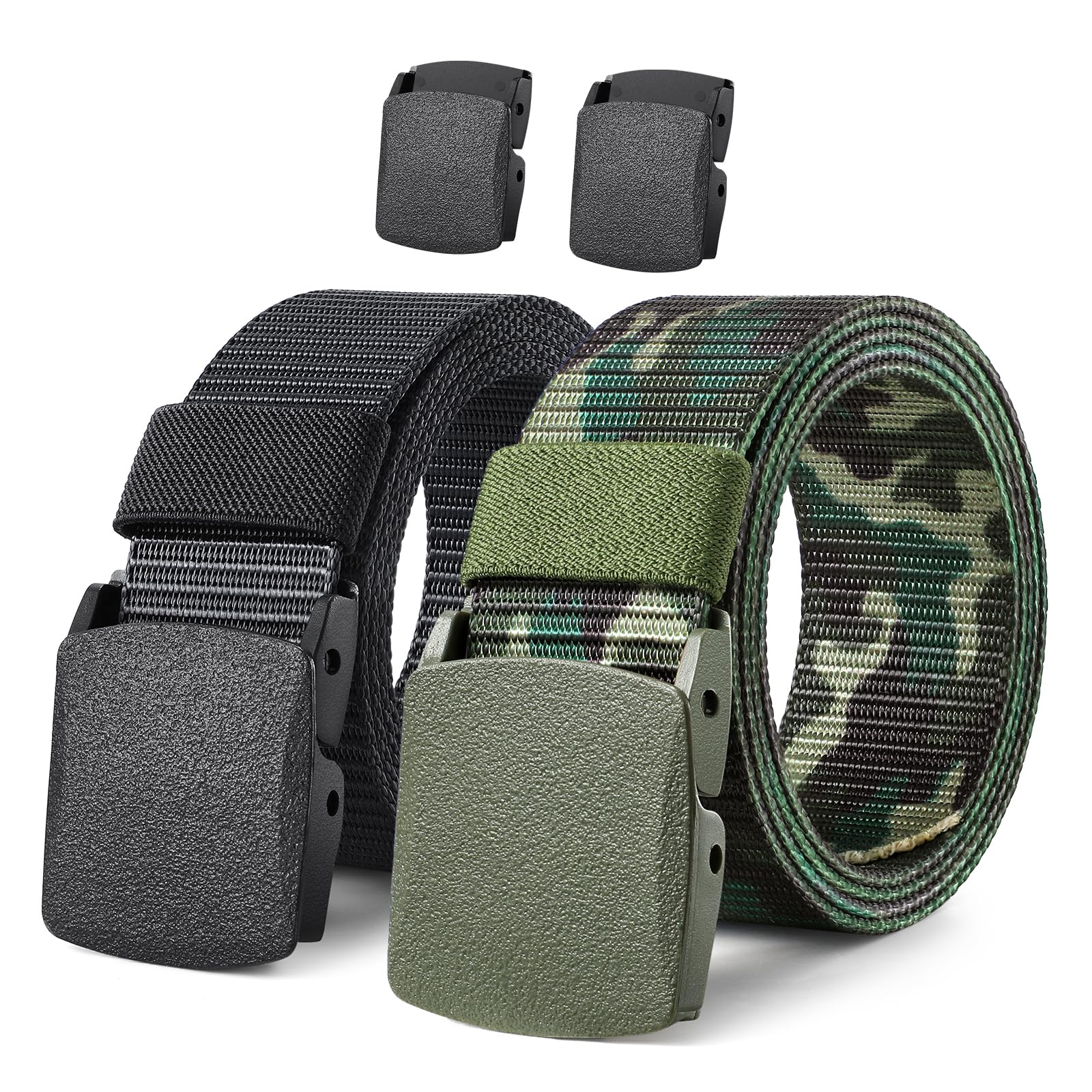 2-Pack Tactical Camo Nylon Web Belt for Outdoor