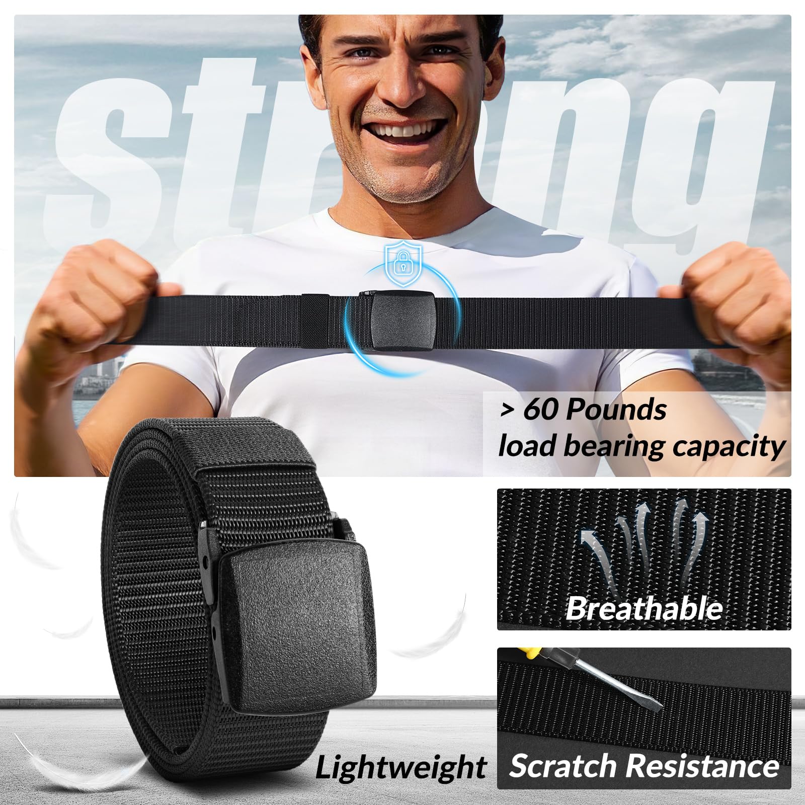 2-Pack Tactical Camo Nylon Web Belt for Outdoor