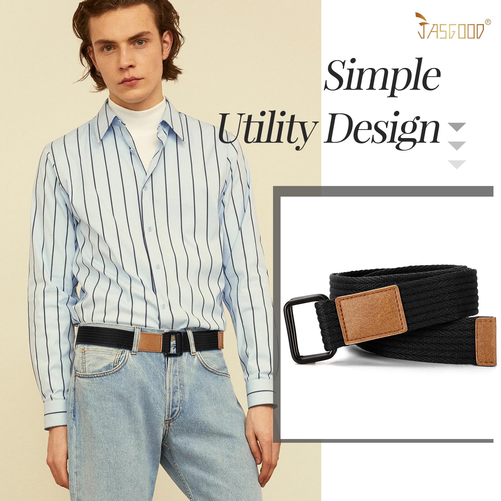 Plus Size Unisex Canvas Belt for Jeans