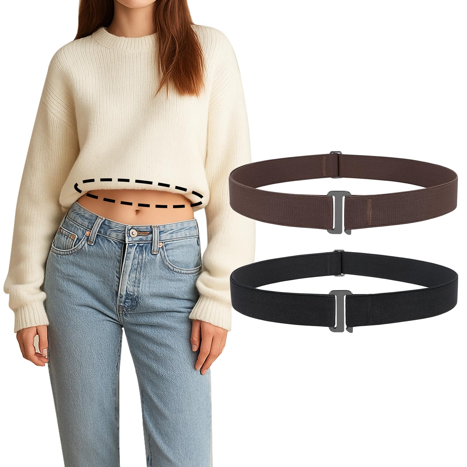 2PACK Crop Top Tuck Waist Band for T-Shirts