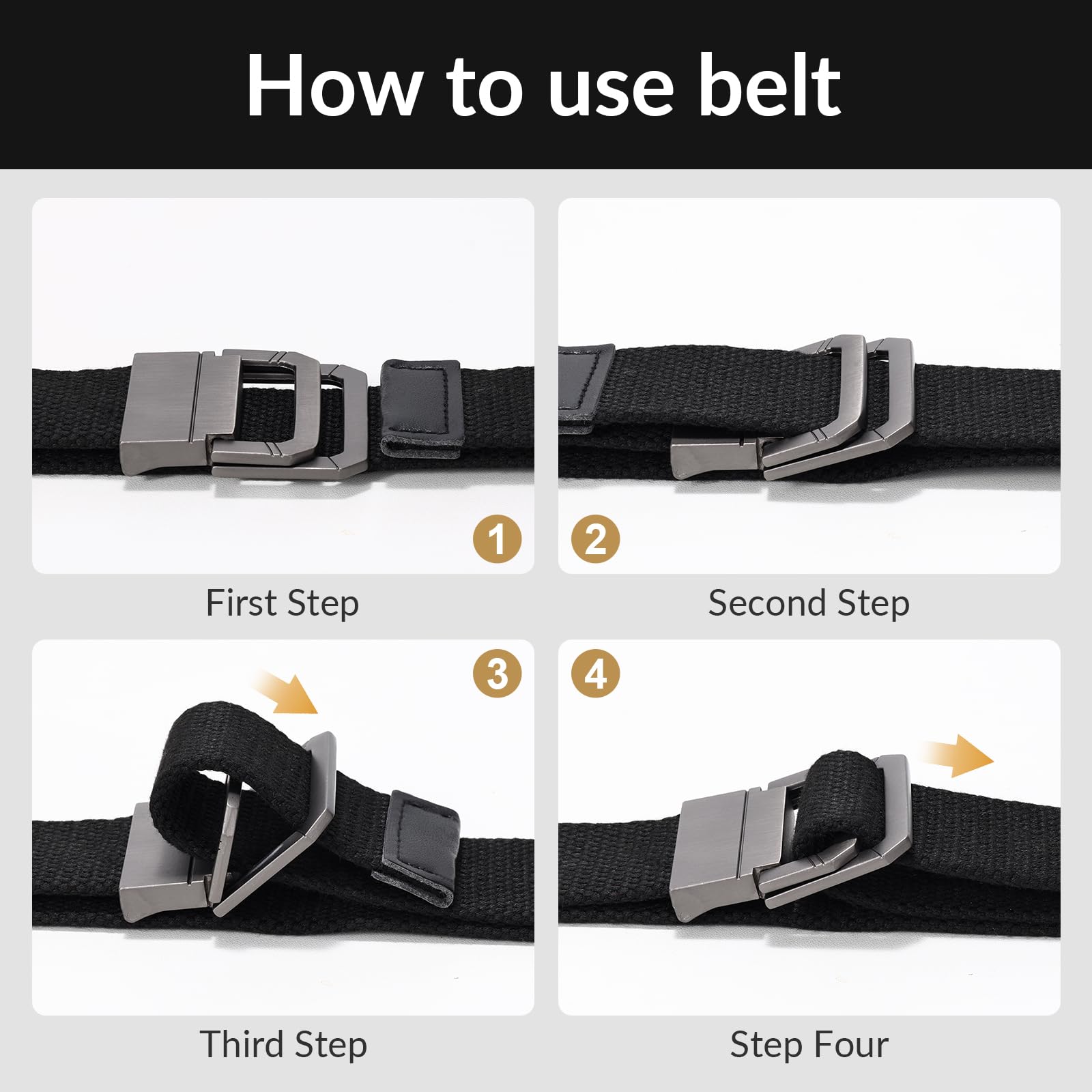 Canvas Belt with Double Squre Buckle