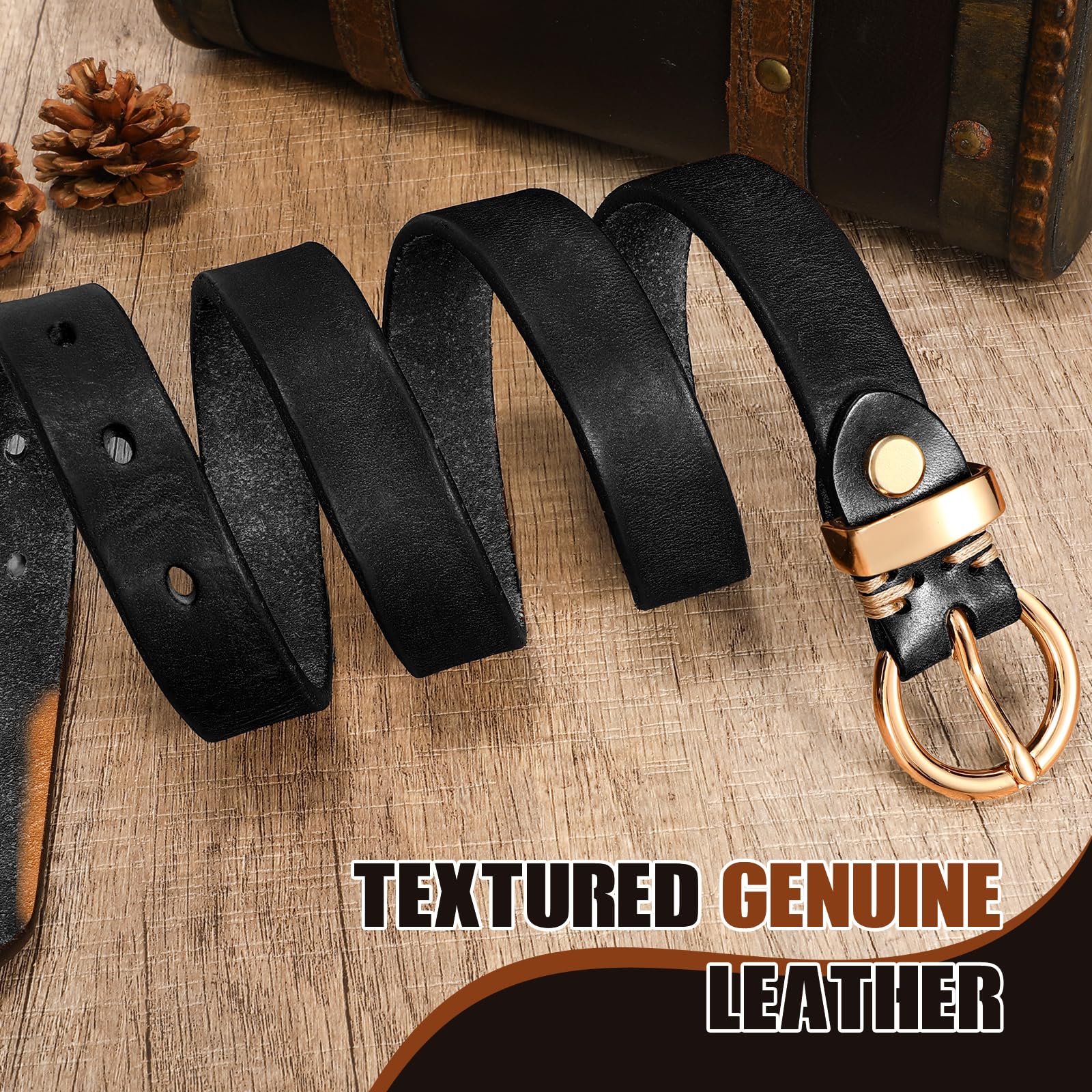 Vintage Cowhide Skinny Leather Belt - JASGOOD OFFICIAL