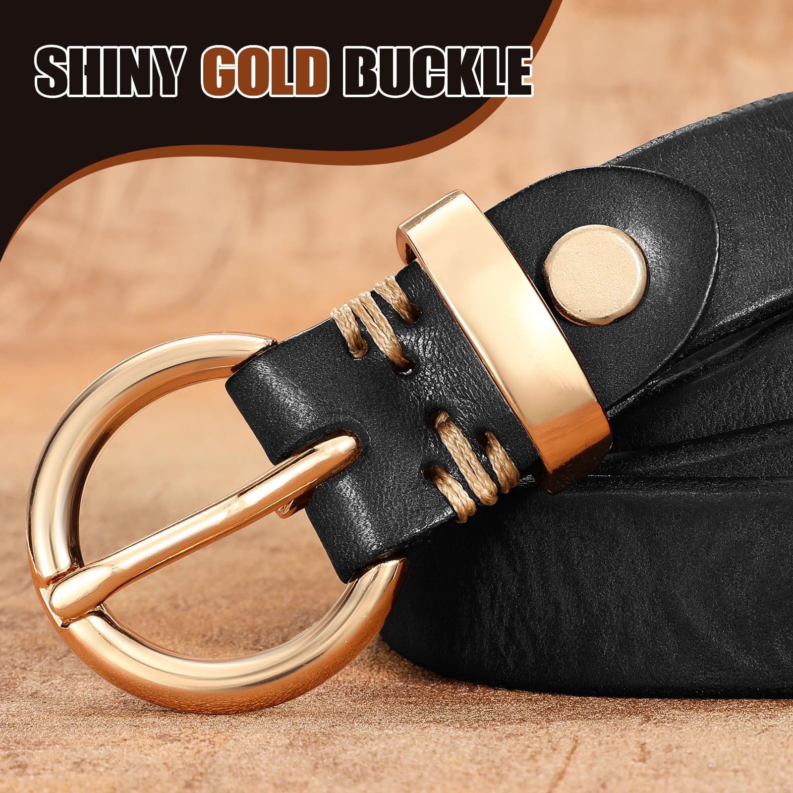 Vintage Cowhide Skinny Leather Belt - JASGOOD OFFICIAL
