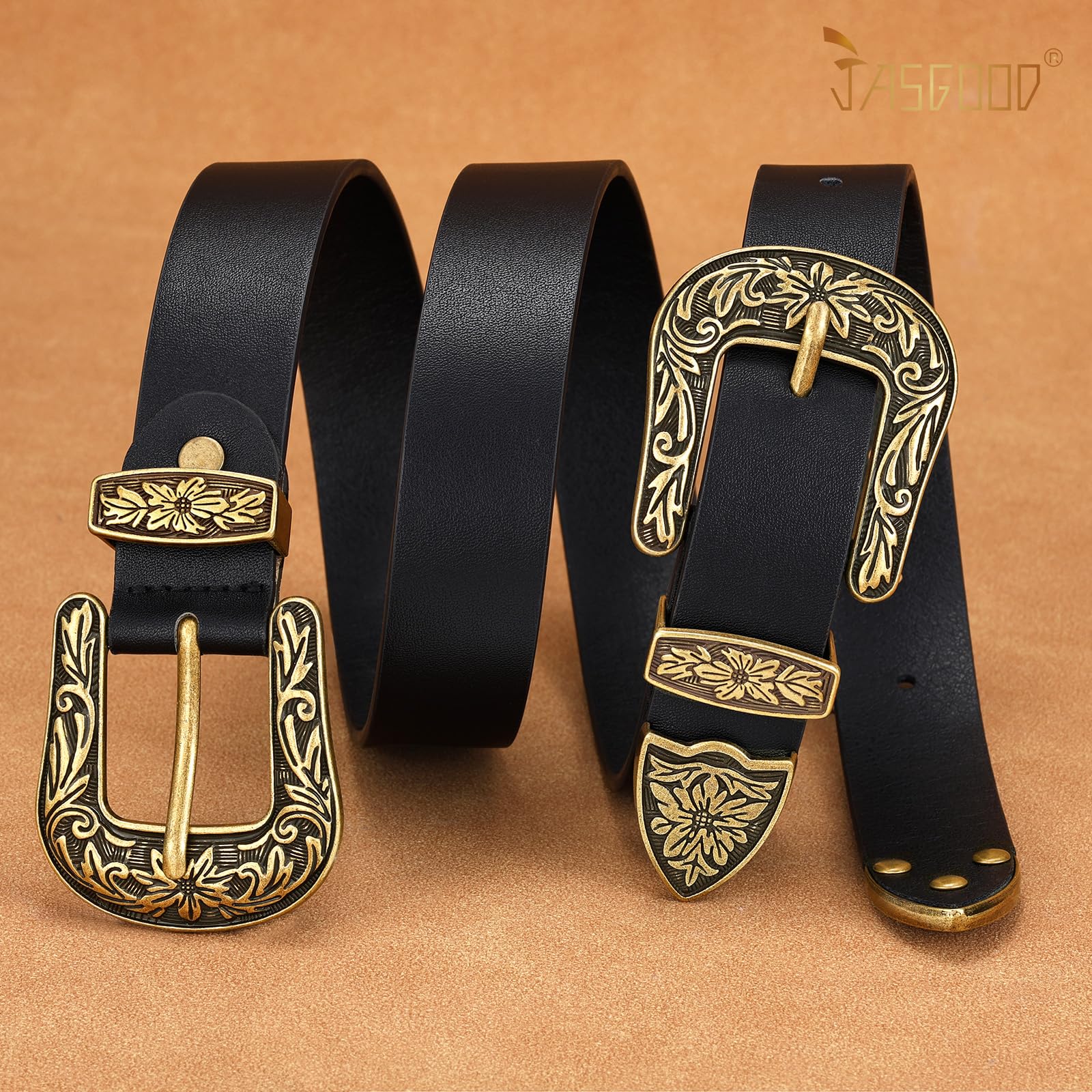 Double Buckle Western Belts - JASGOOD OFFICIAL