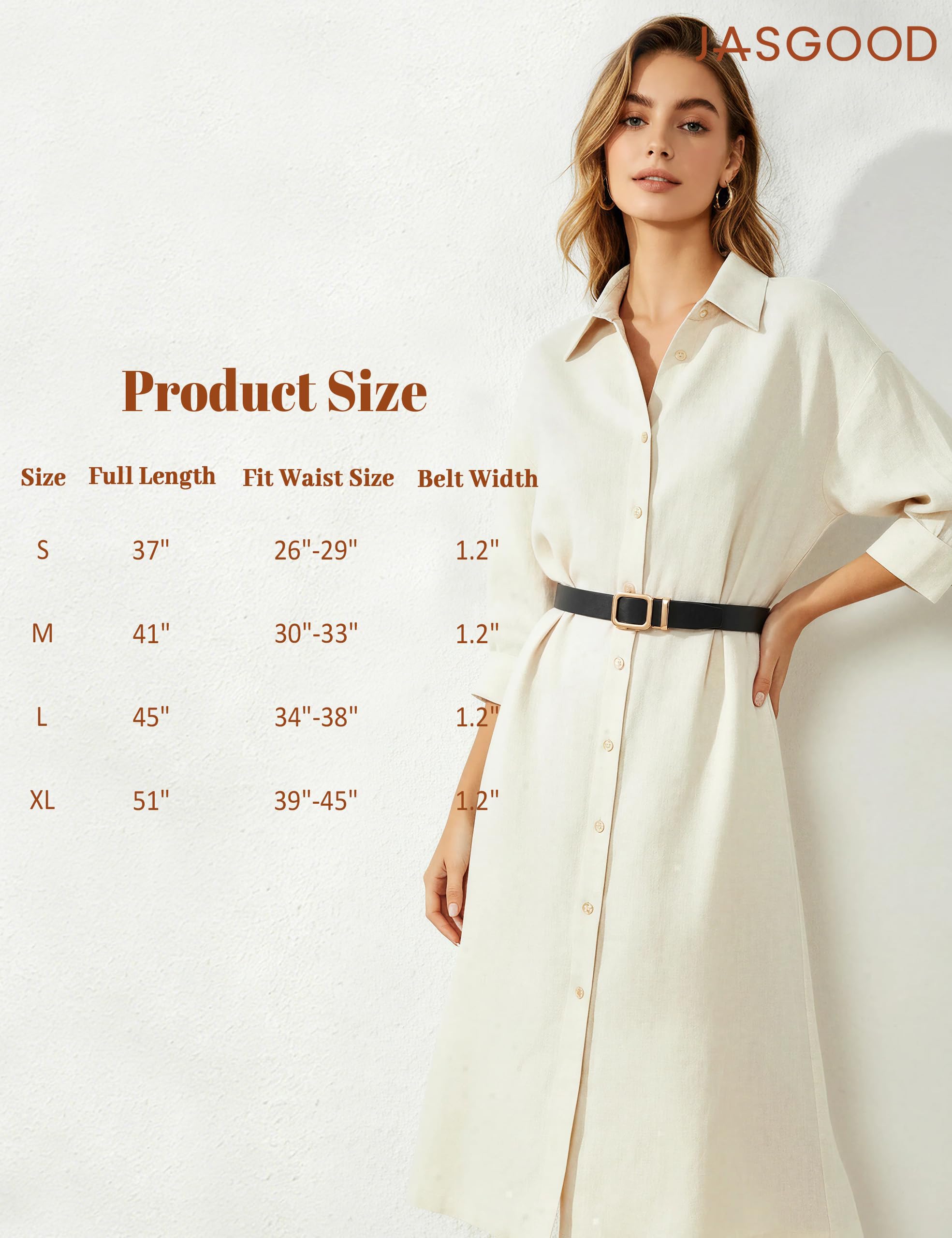No Holes Ratchet Leather Belt for Women - JASGOOD OFFICIAL