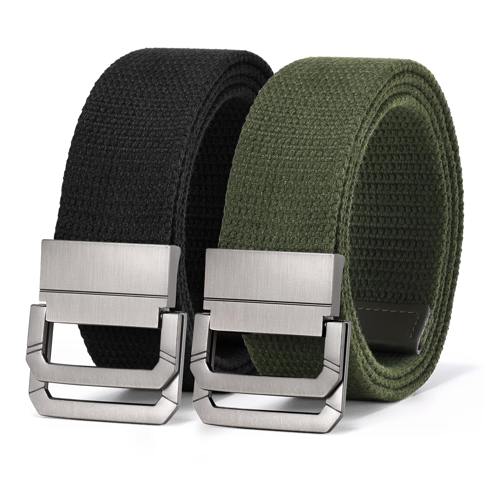 Canvas Belt with Double Squre Buckle