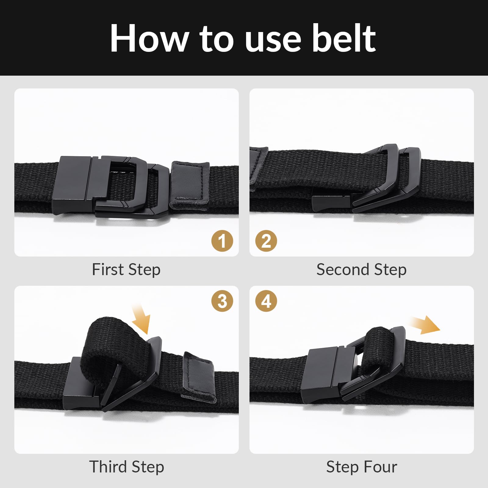 Canvas Belt with Double Squre Buckle