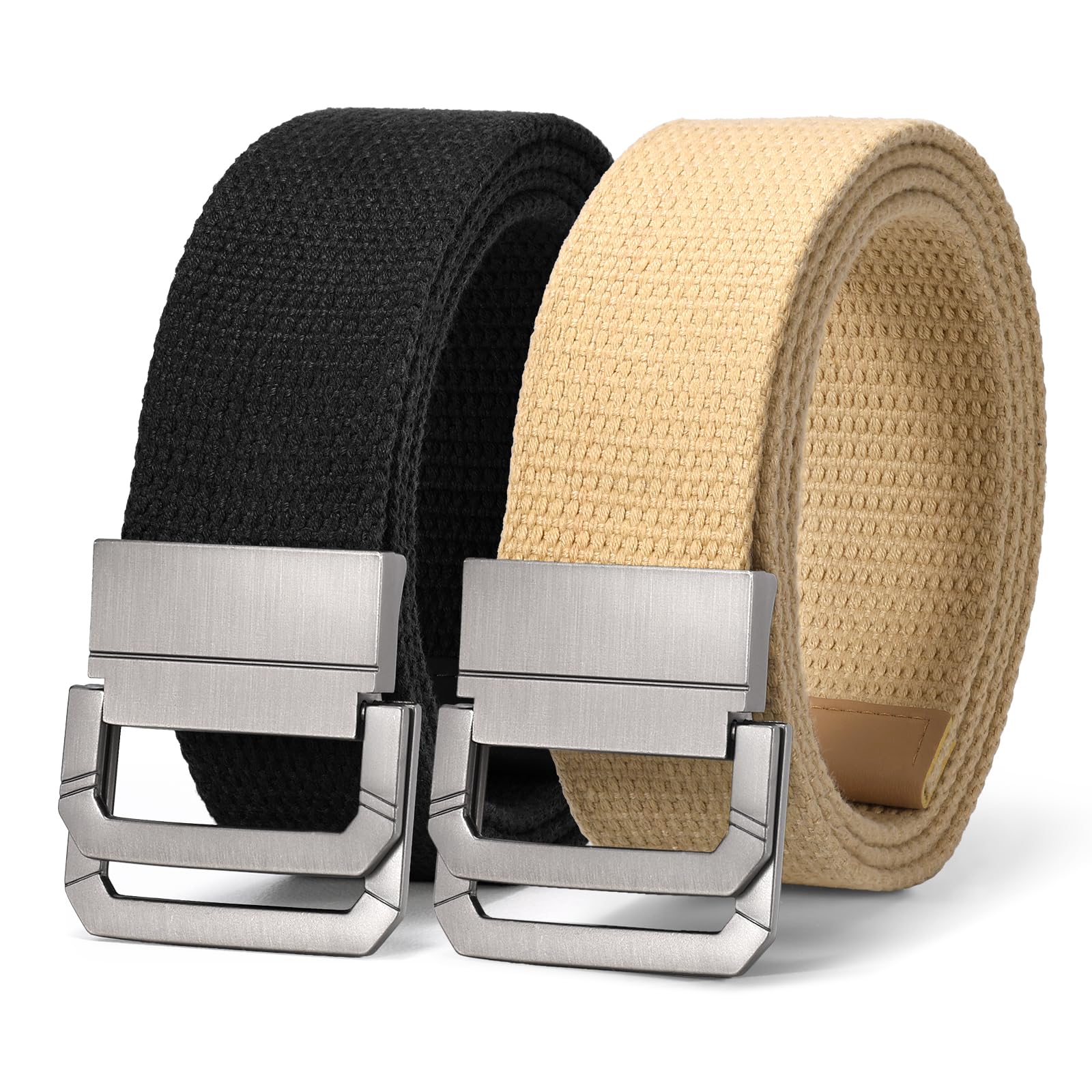 Canvas Belt with Double Squre Buckle