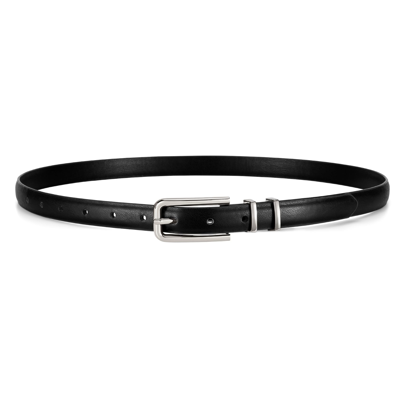 Thin Waist Belt with Square Gold Buckle