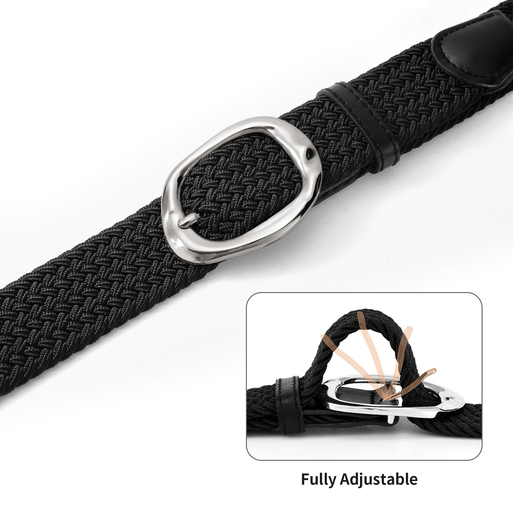 Women Braided Elastic Belt For Golf