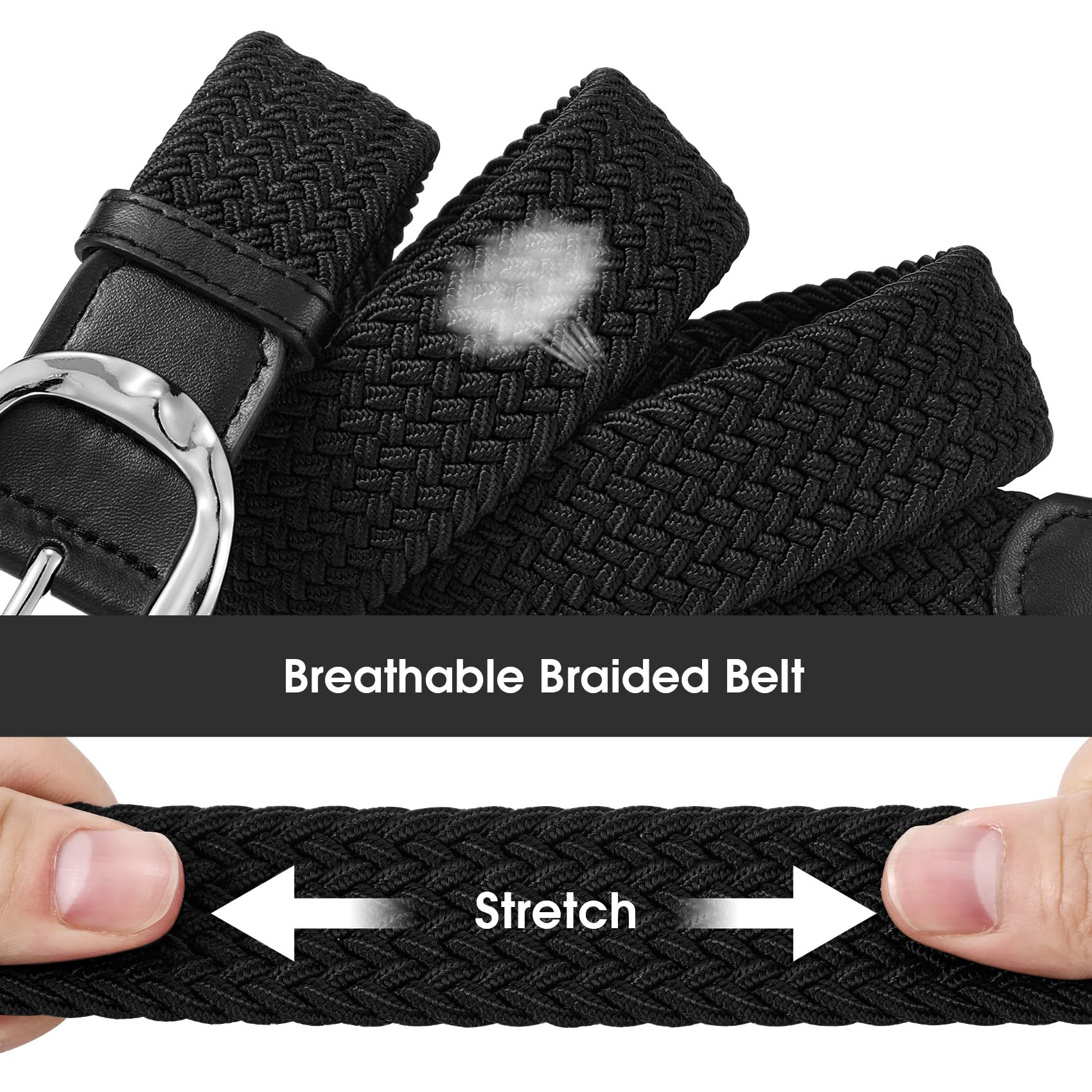 Women Braided Elastic Belt For Golf