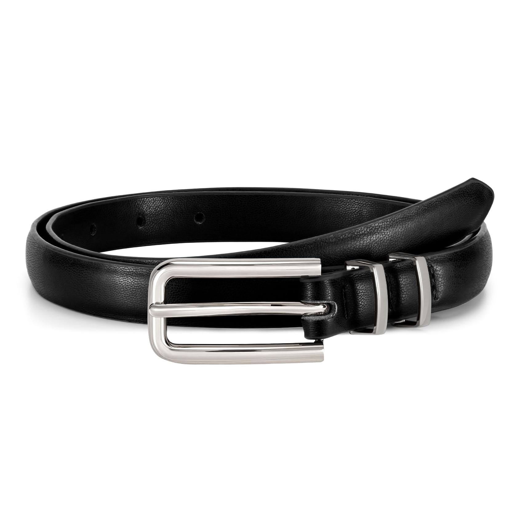 Thin Waist Belt with Square Gold Buckle