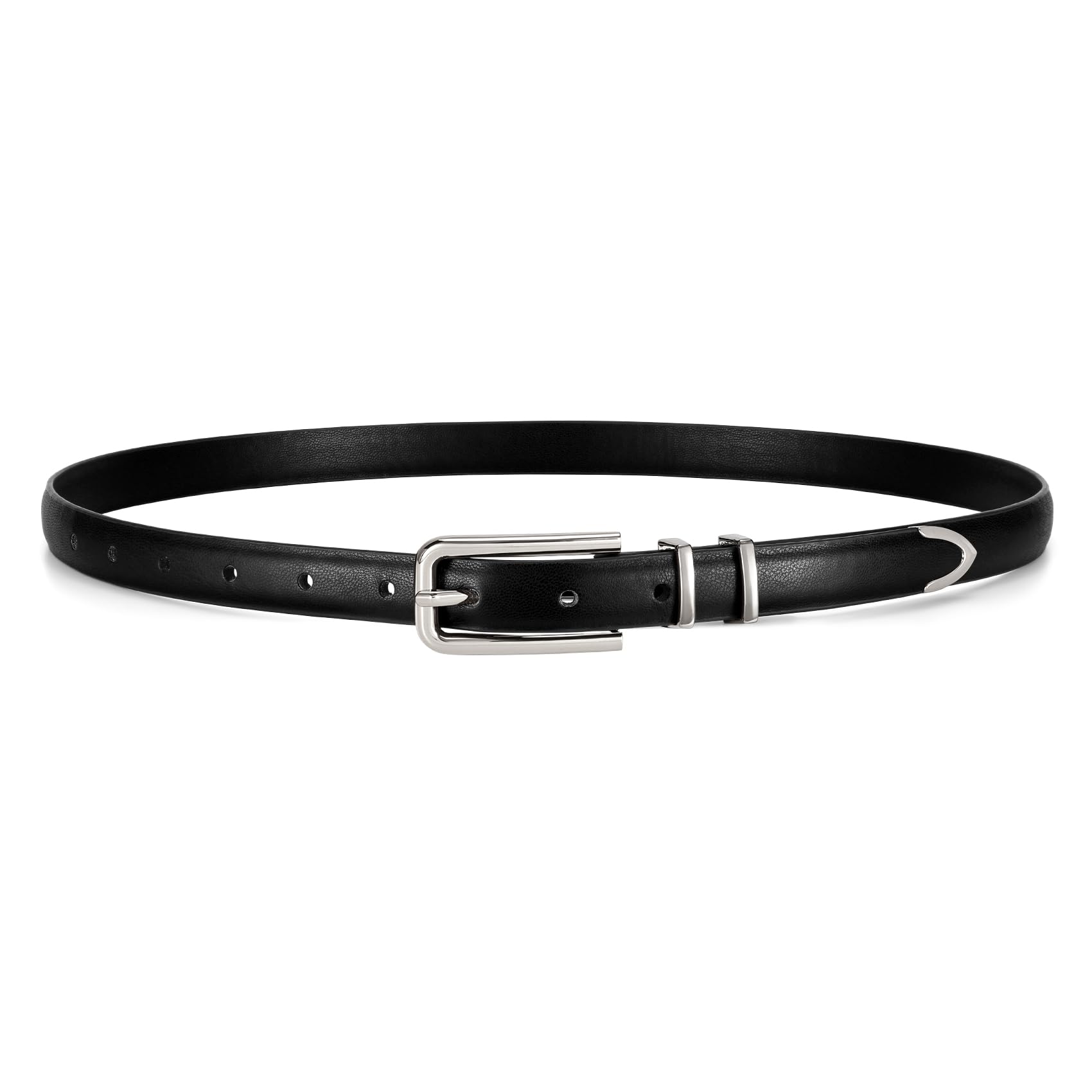 Thin Waist Belt with Square Gold Buckle