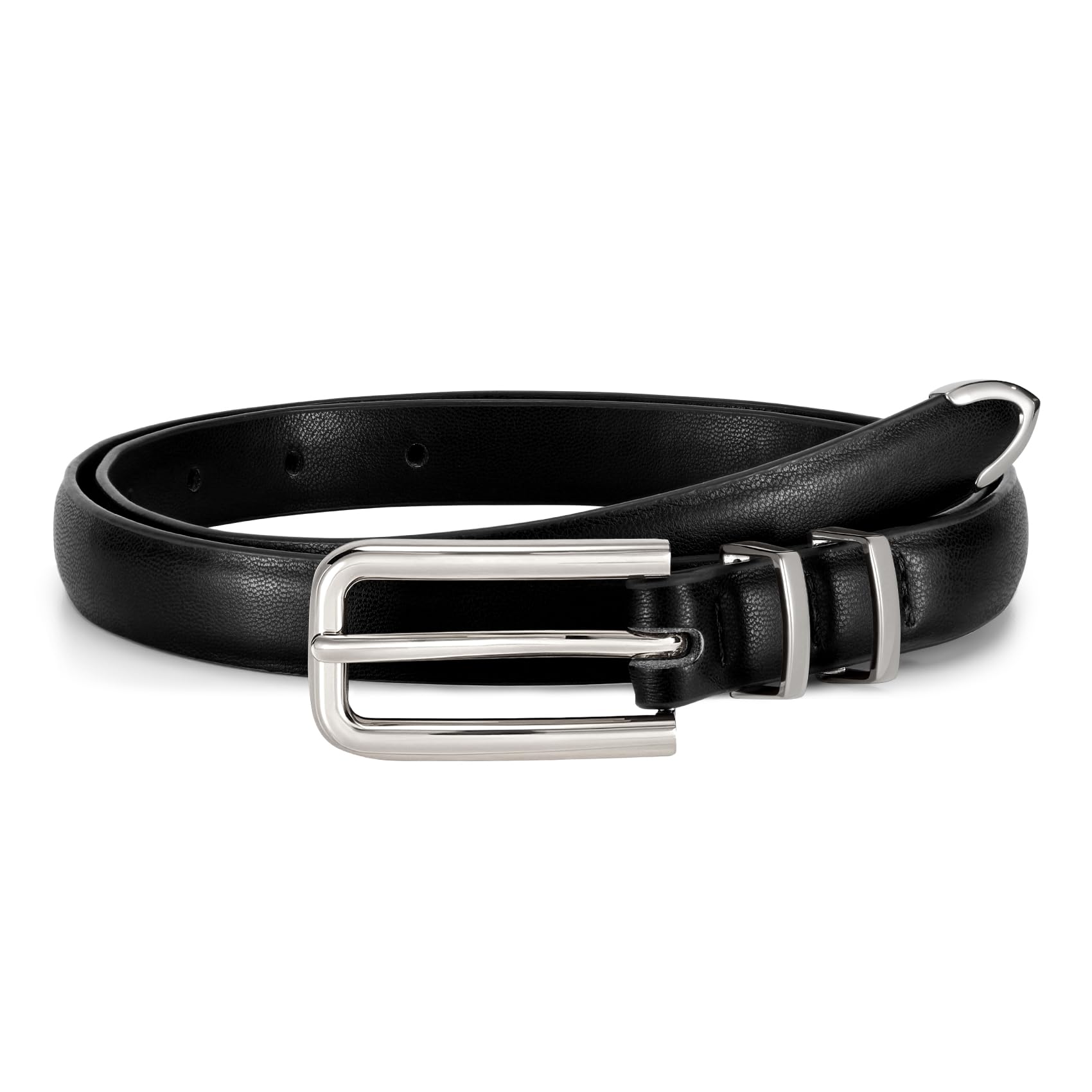 Thin Waist Belt with Square Gold Buckle