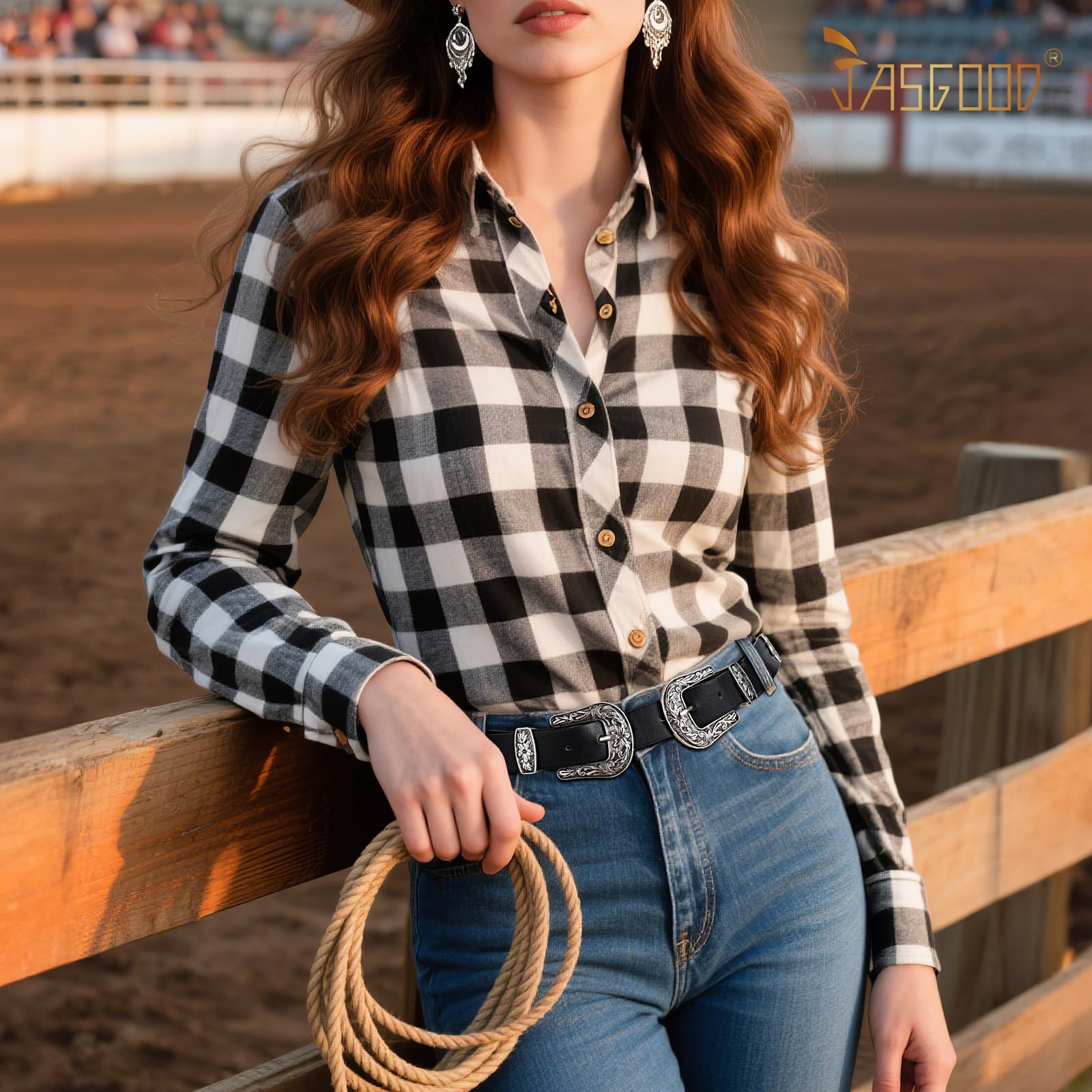 Double Buckle Western Belts - JASGOOD OFFICIAL
