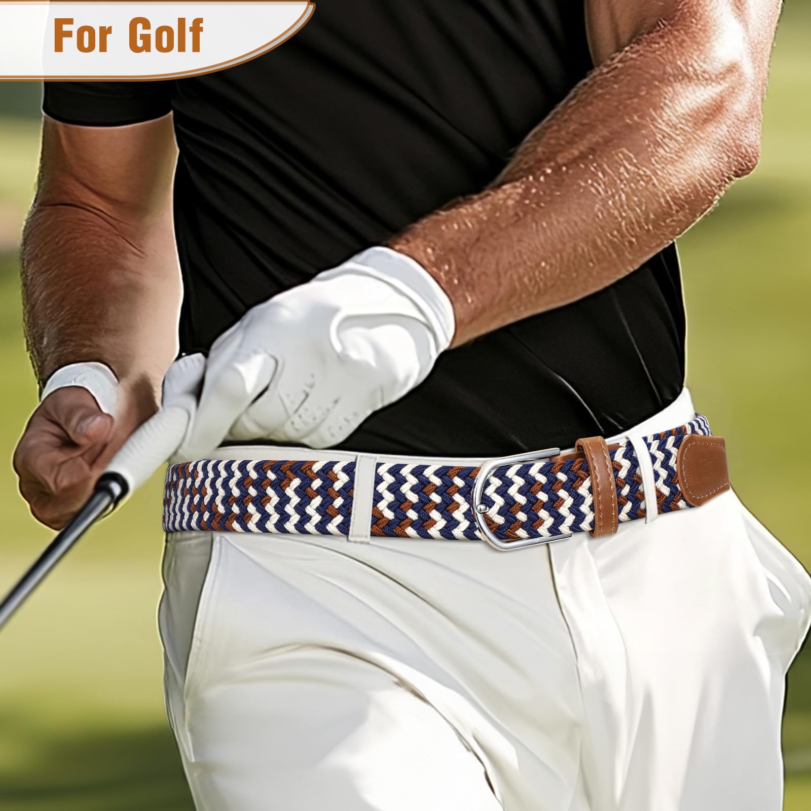 Braided Stretch Belt for Men Women
