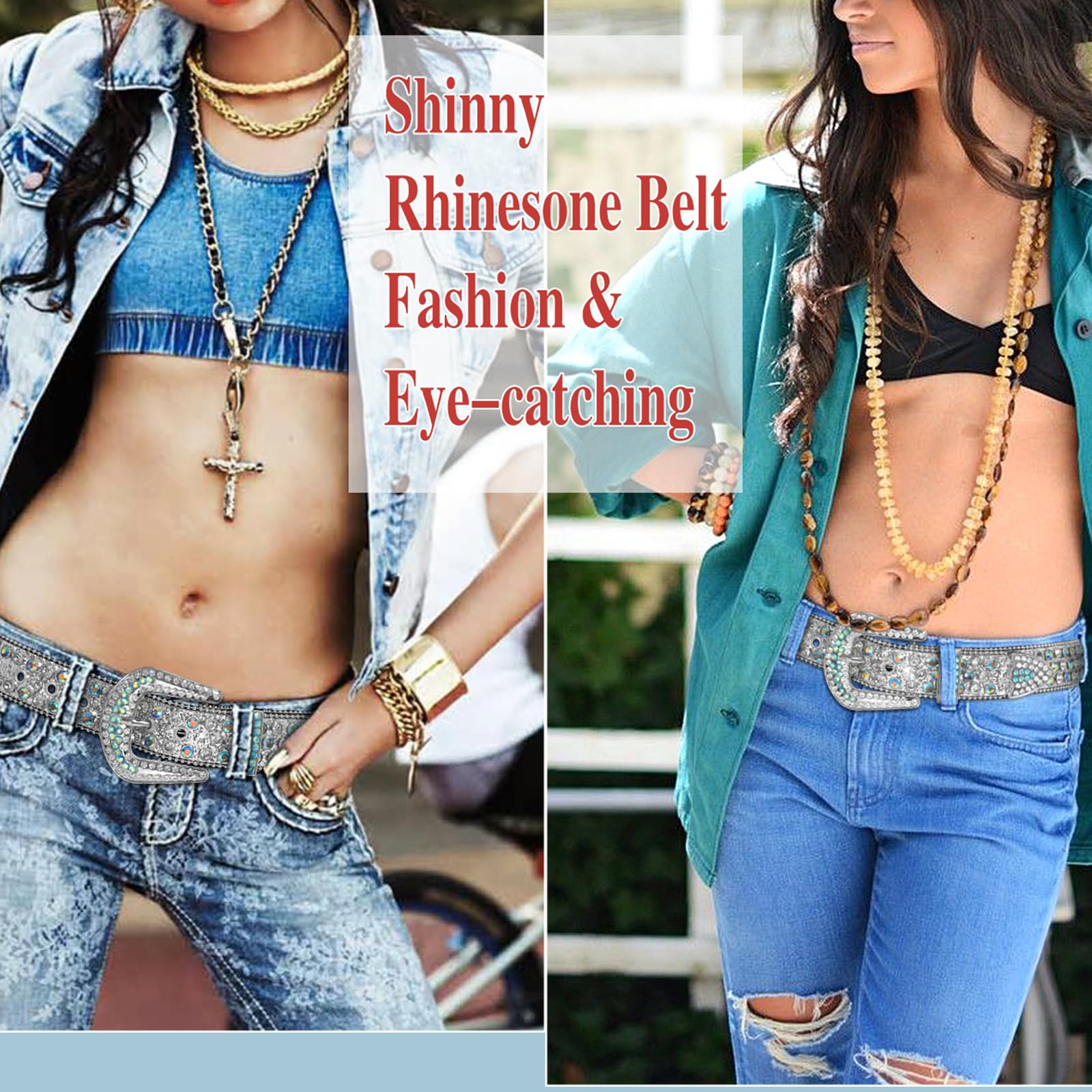 Studded Rhinestone Belts