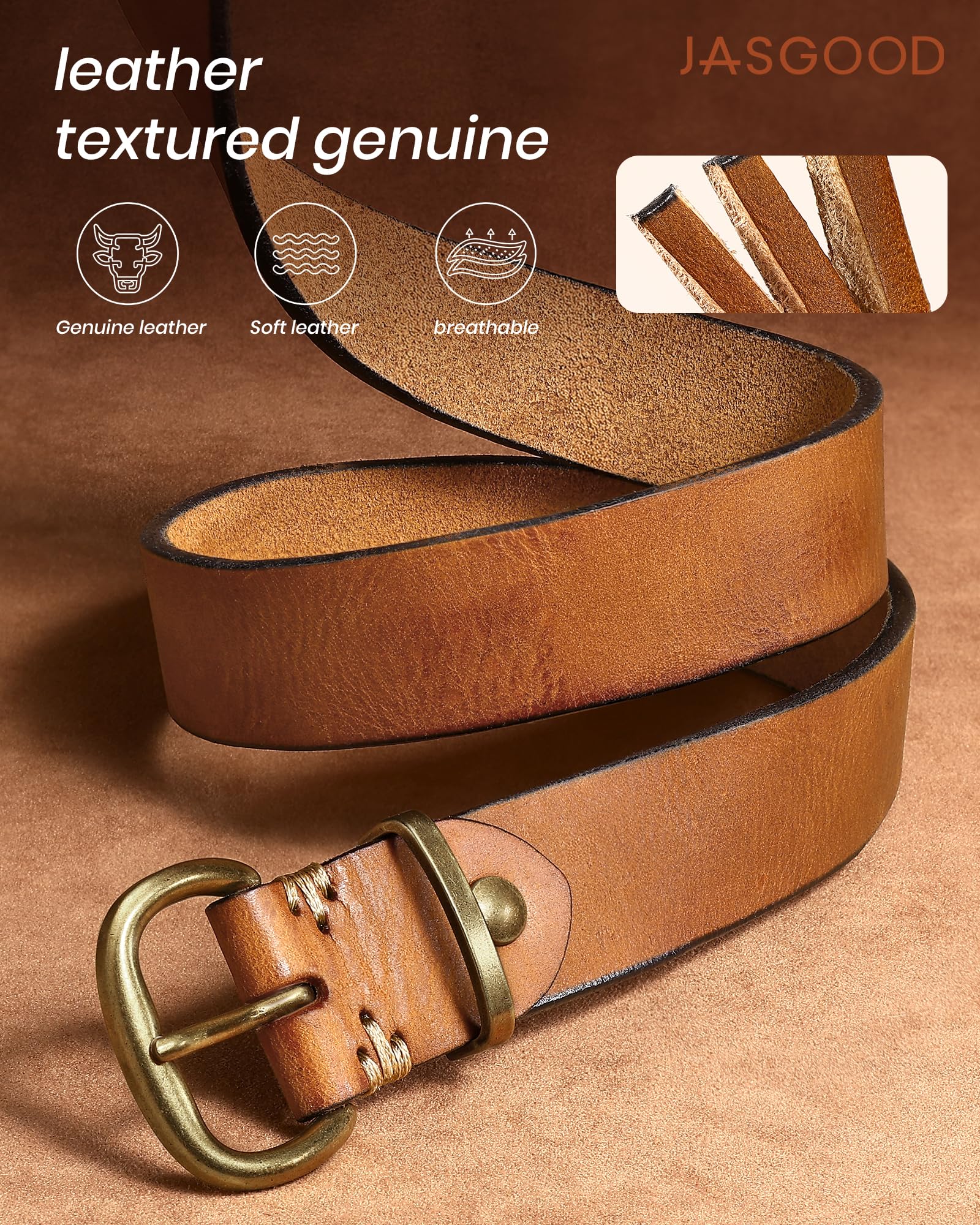 Fashion Full-Grain Cowhide Leather Waist Belt For Women