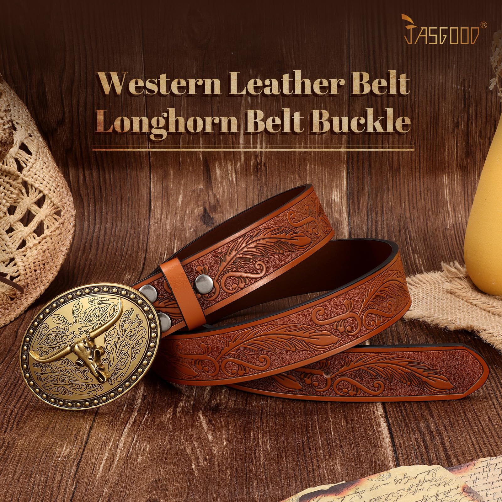 Cowgirl Cowboy Genuine Leather Belt 1.5" - JASGOOD OFFICIAL