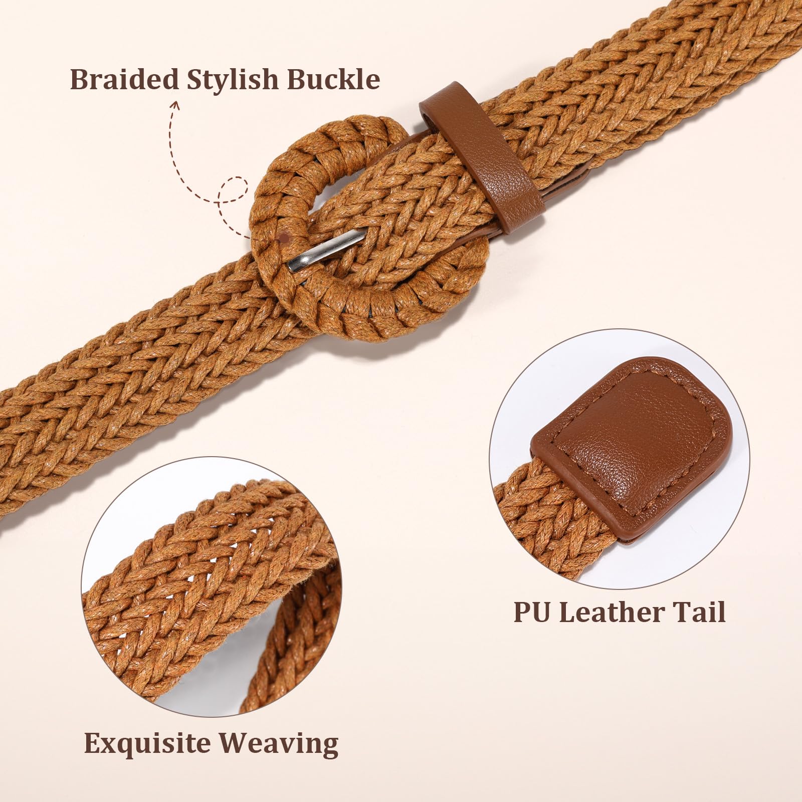 Skinny Raffia Straw Braided Belt