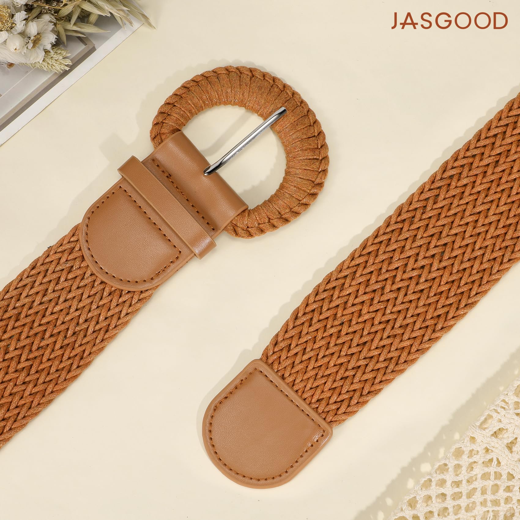 Wide Braided Boho Rattan Belt