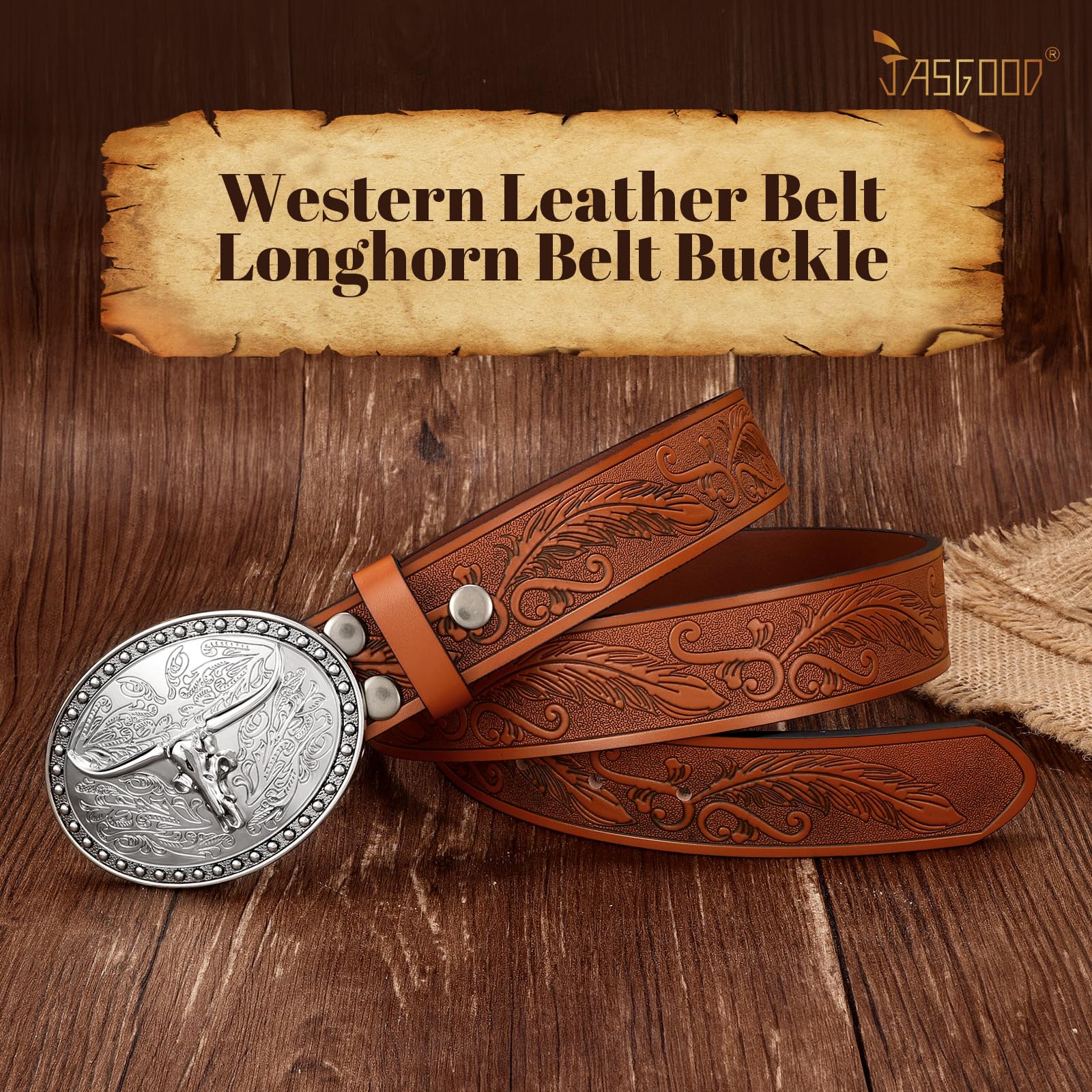 Cowgirl Cowboy Genuine Leather Belt 1.5" - JASGOOD OFFICIAL