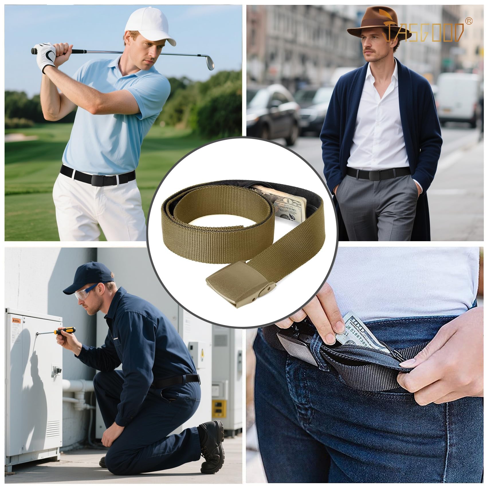 Security Money Belt with Hidden Money Pocket