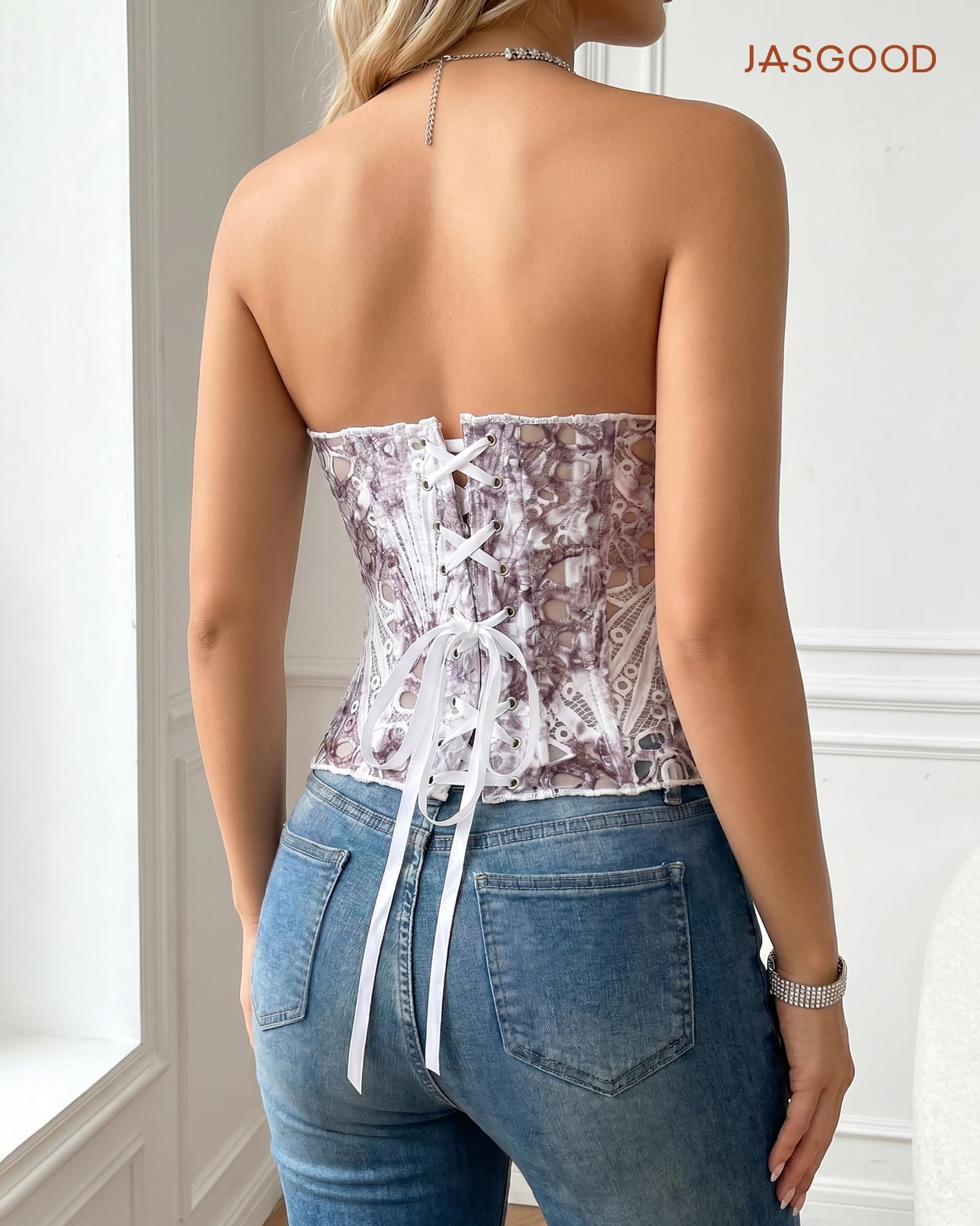 Lace Up Corset Bustier Top