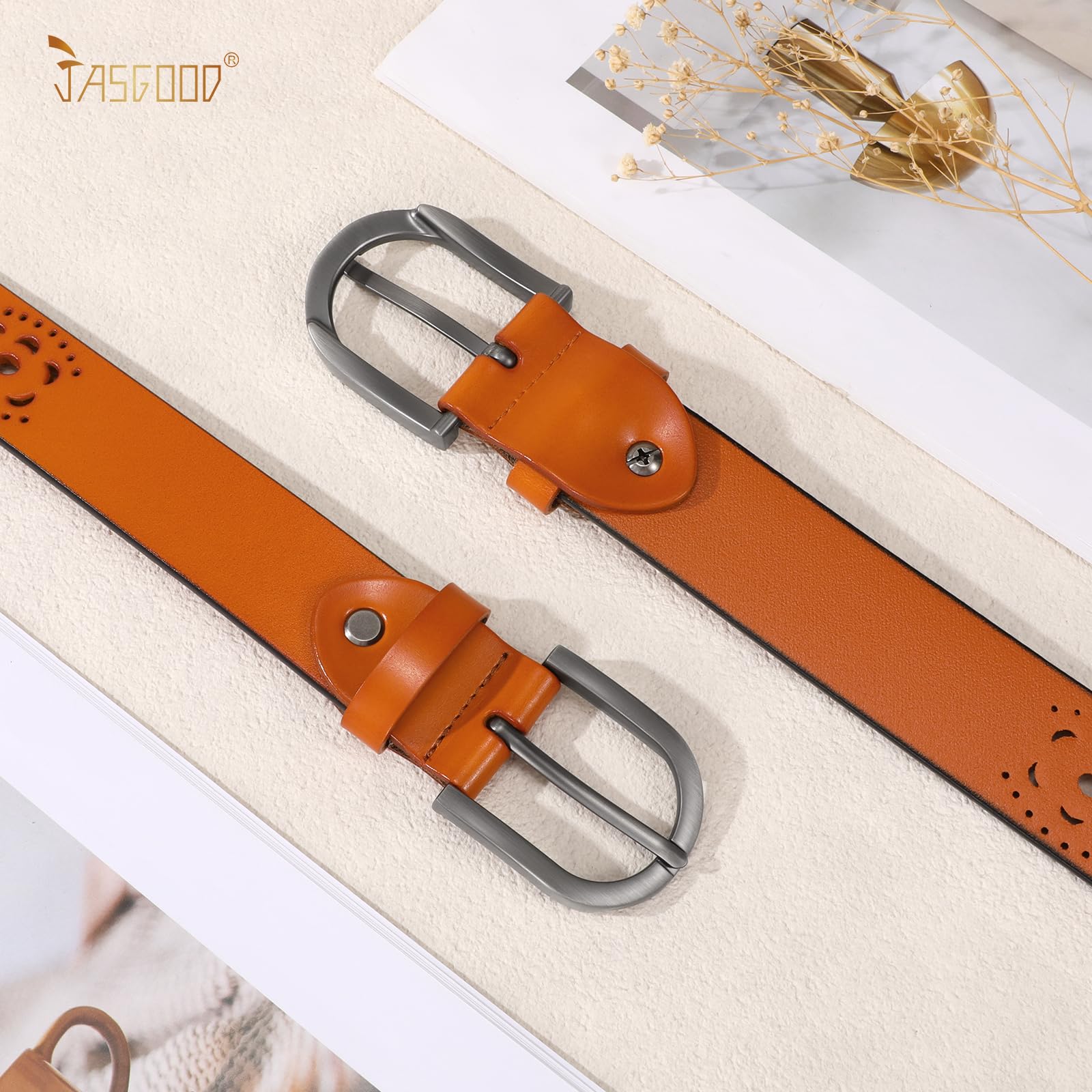 Hollow Genuine Leather Belt for Women 103 - JASGOOD OFFICIAL