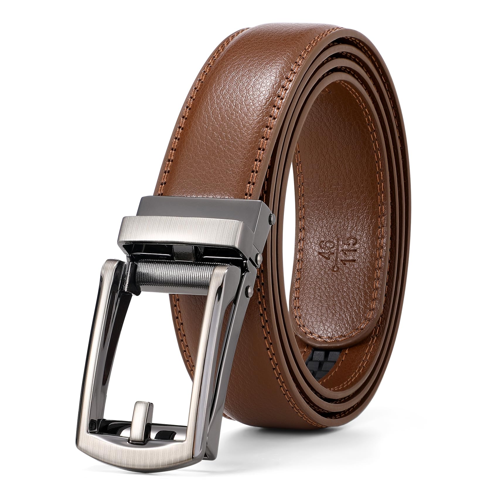 Ratchet Belt With Automatic Buckle Fits Waist Up to 52"