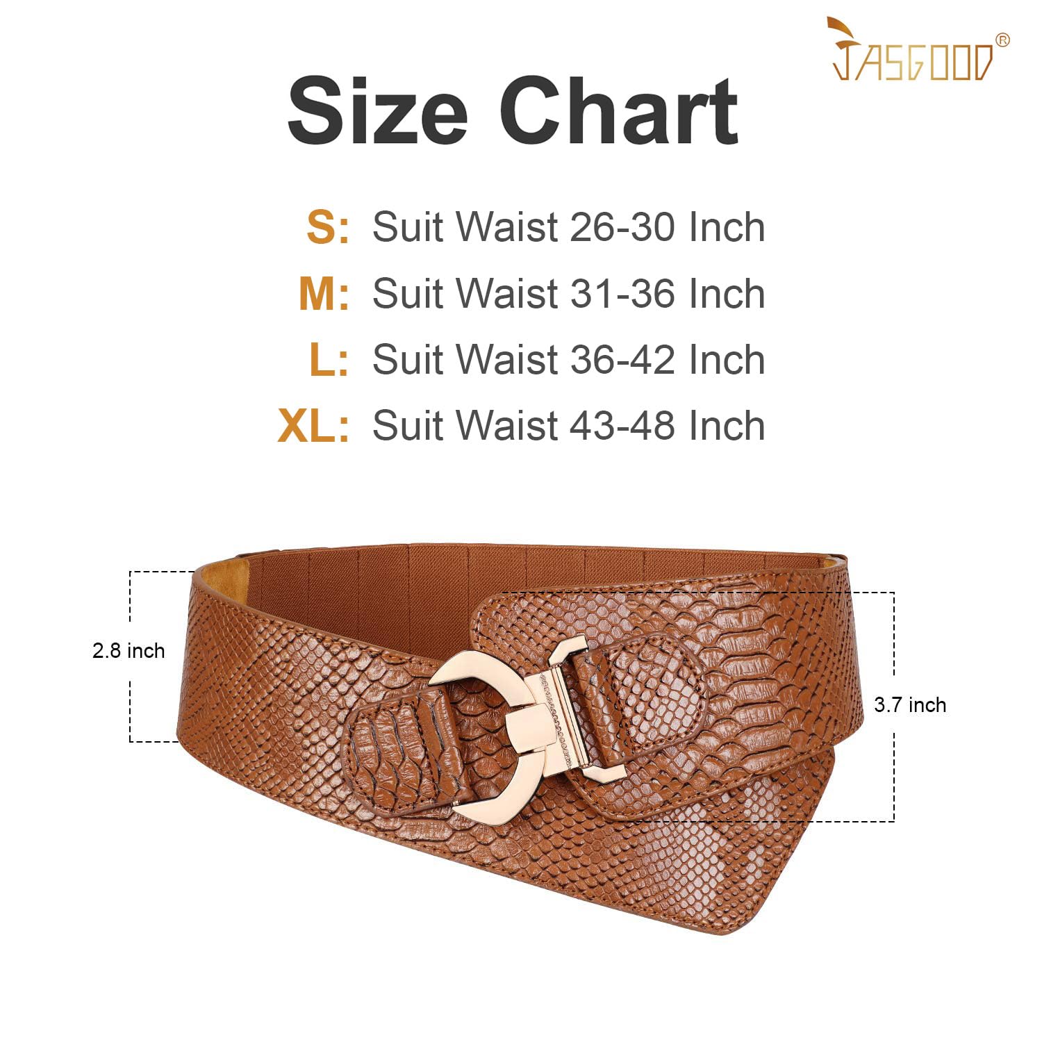 Gold Interlock Buckle Elastic Wide Belt