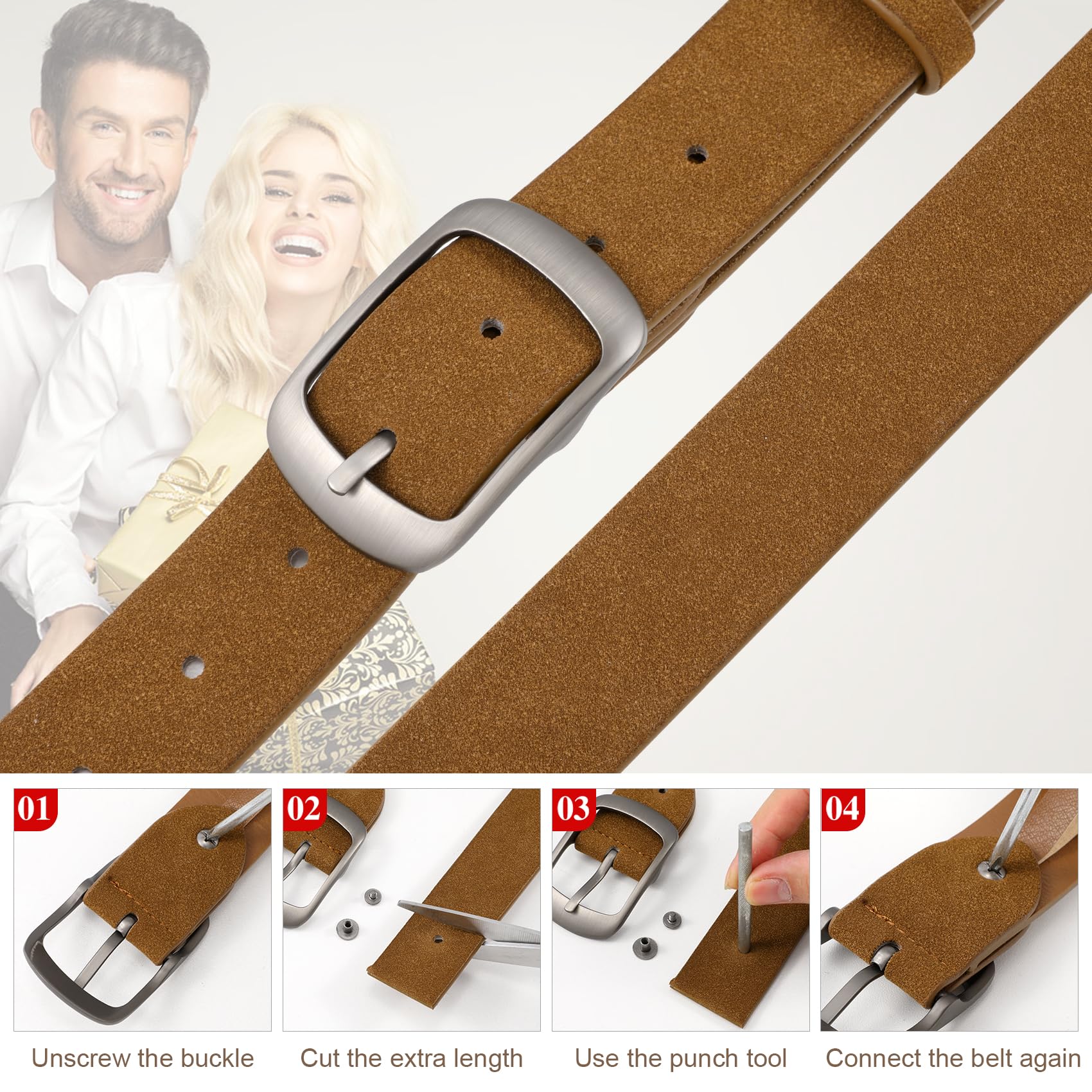 Plus Size Women Leather Belt with Pin Buckle